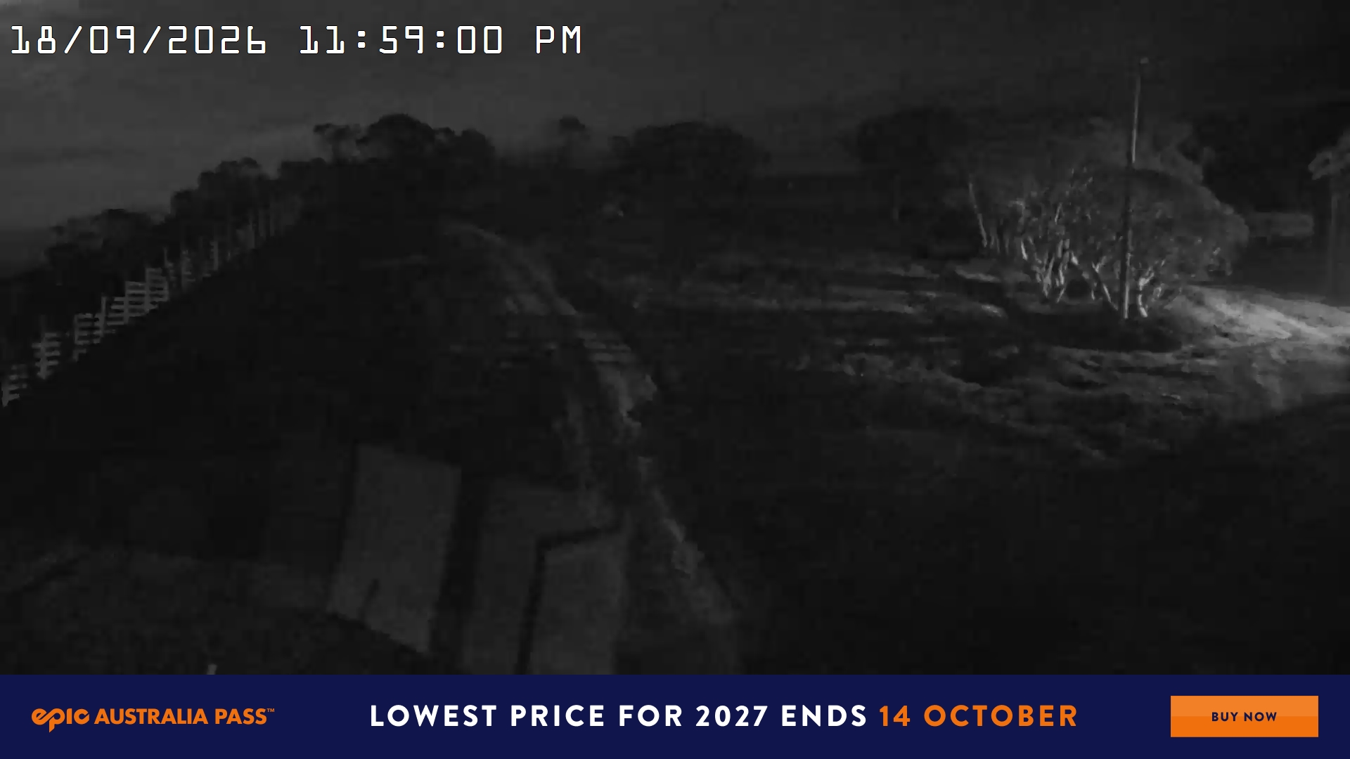 Mt Hotham Big D snow cam captured at 18 September 2026 at 11:59 pm AEST