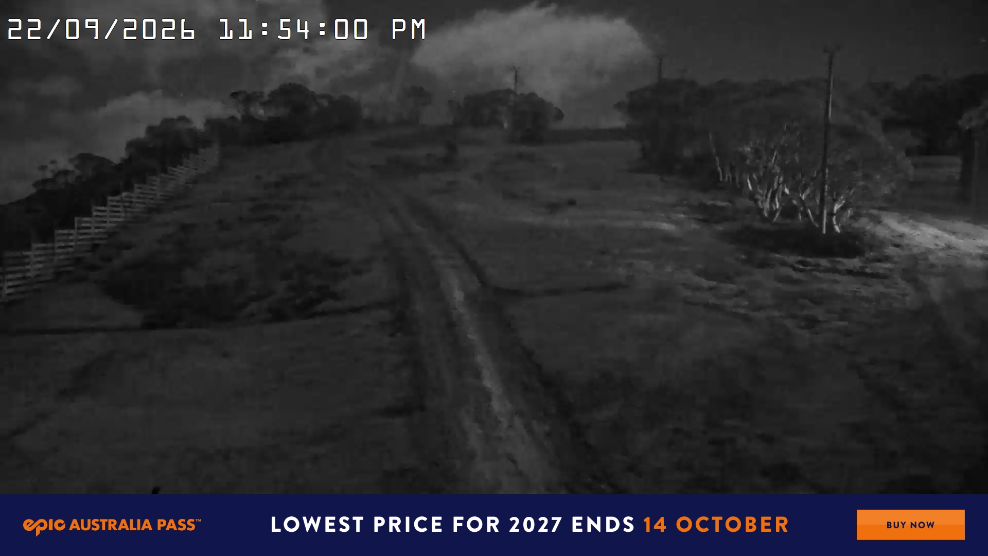 Mt Hotham Big D snow cam captured at 22 September 2026 at 11:54 pm AEST