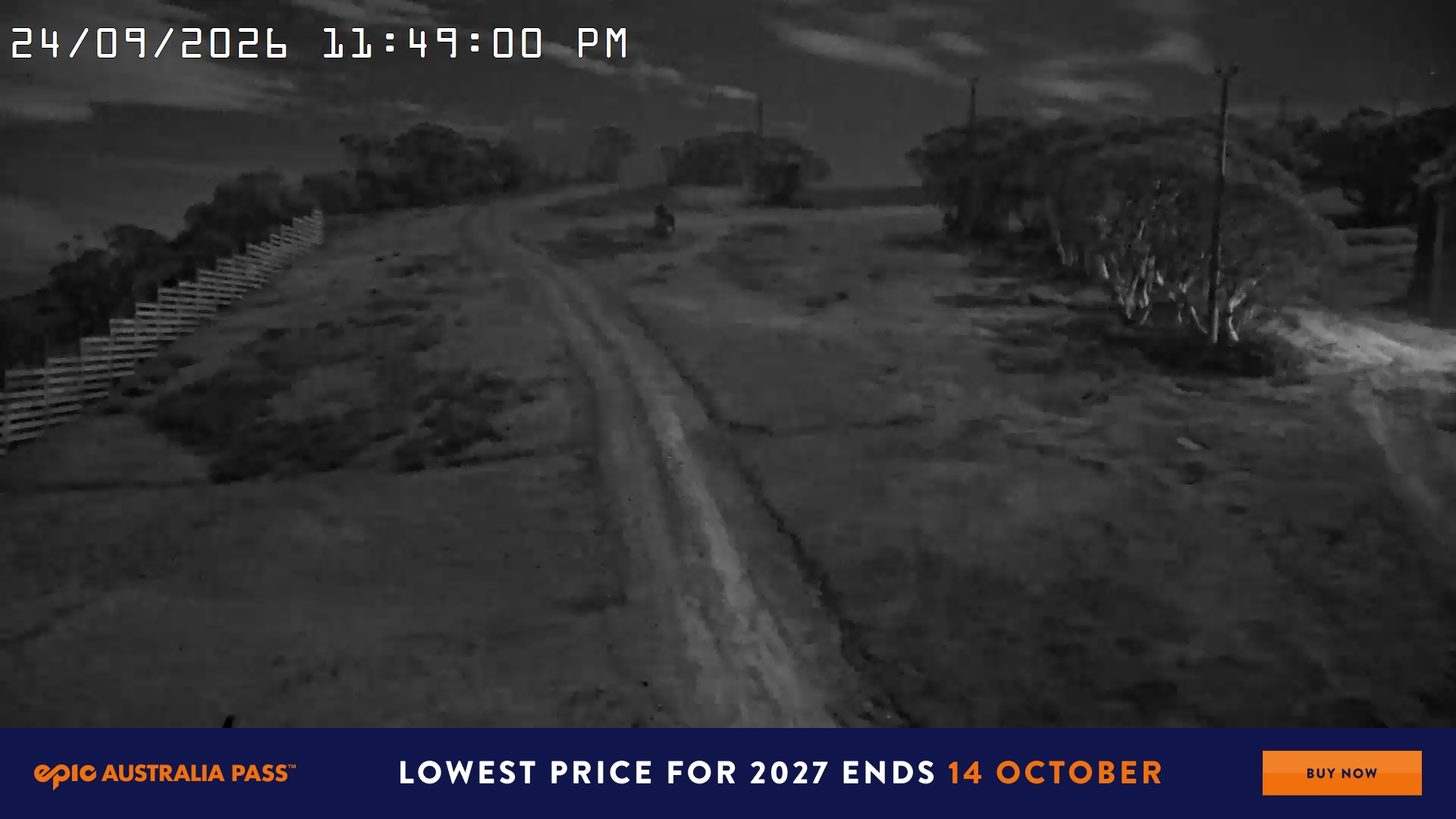 Mt Hotham Big D snow cam captured at 24 September 2026 at 11:49 pm AEST