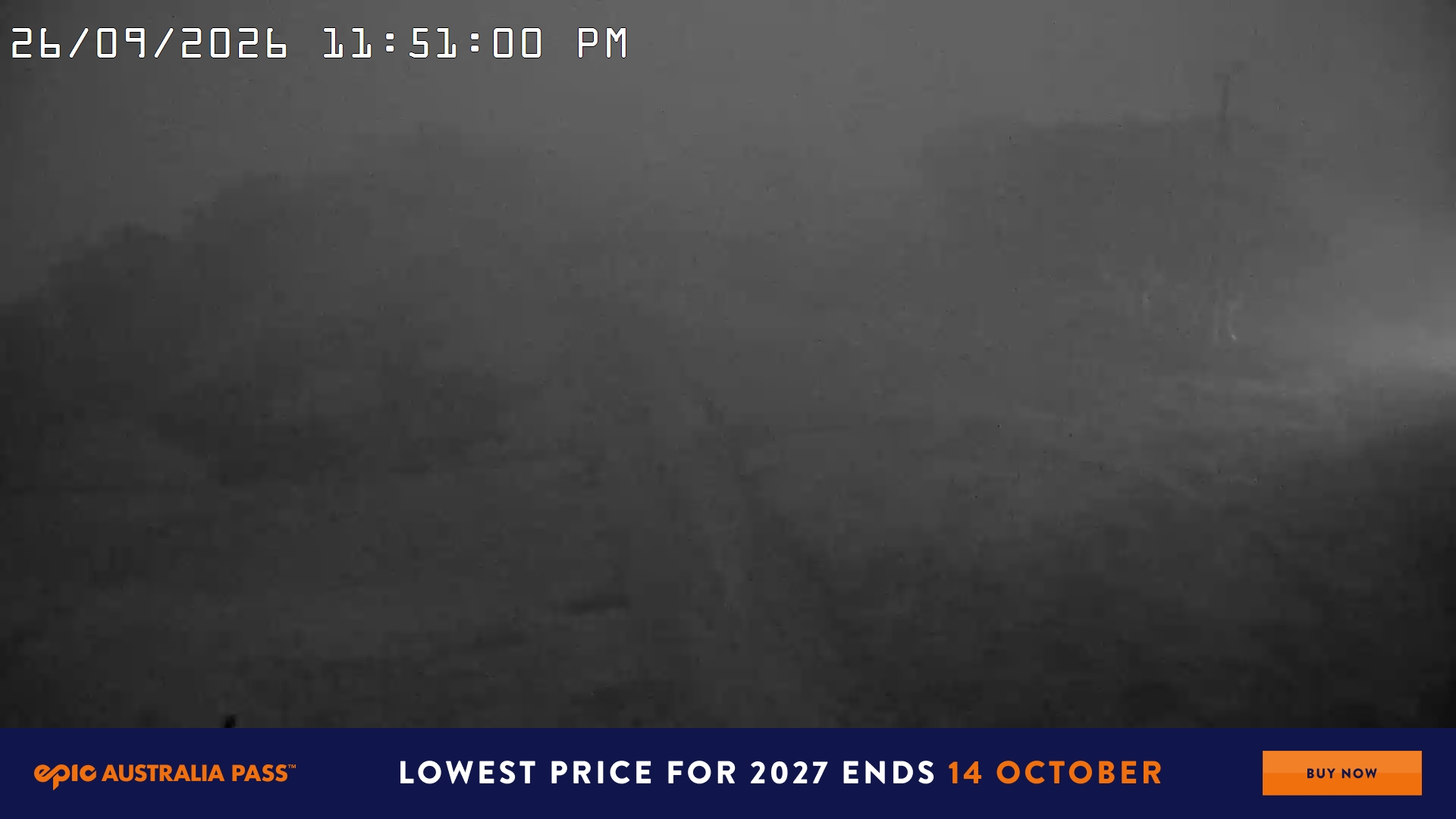 Mt Hotham Big D snow cam captured at 26 September 2026 at 11:51 pm AEST