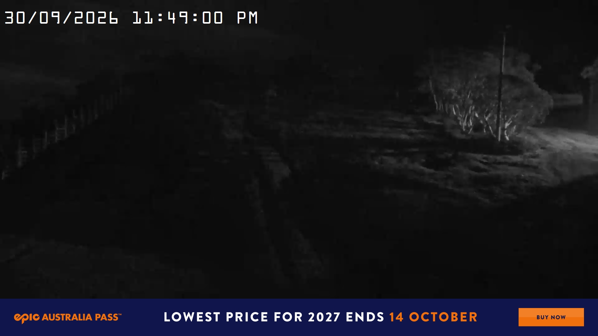 Mt Hotham Big D snow cam captured at 30 September 2026 at 11:49 pm AEST