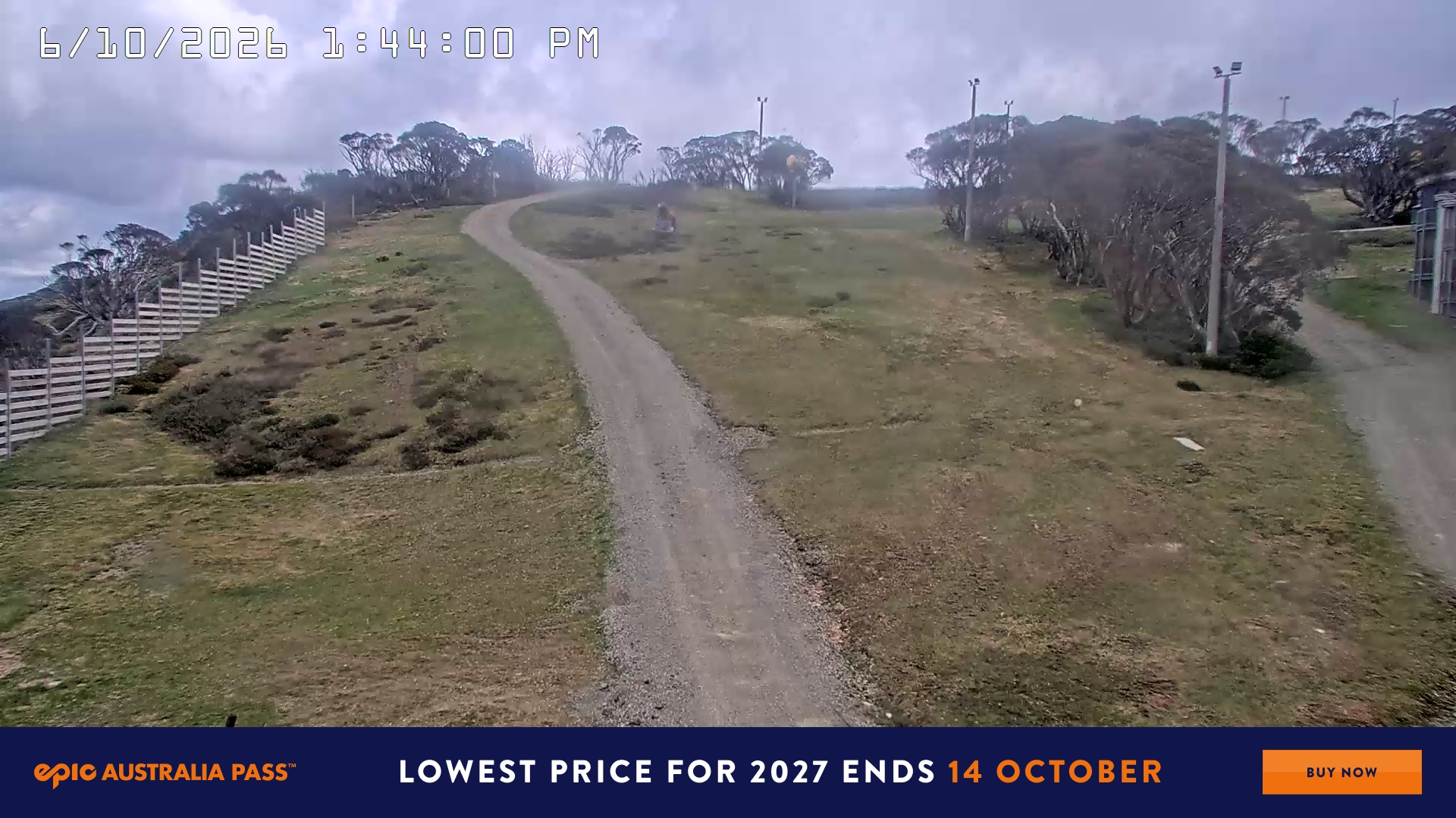 Mt Hotham Big D snow cam captured at 6 October 2026 at 1:44 pm AEDT