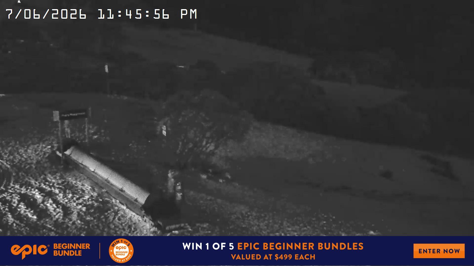 Mt Hotham Pup's and Sun Run snow cam captured at 7 June 2026 at 11:46 pm AEST