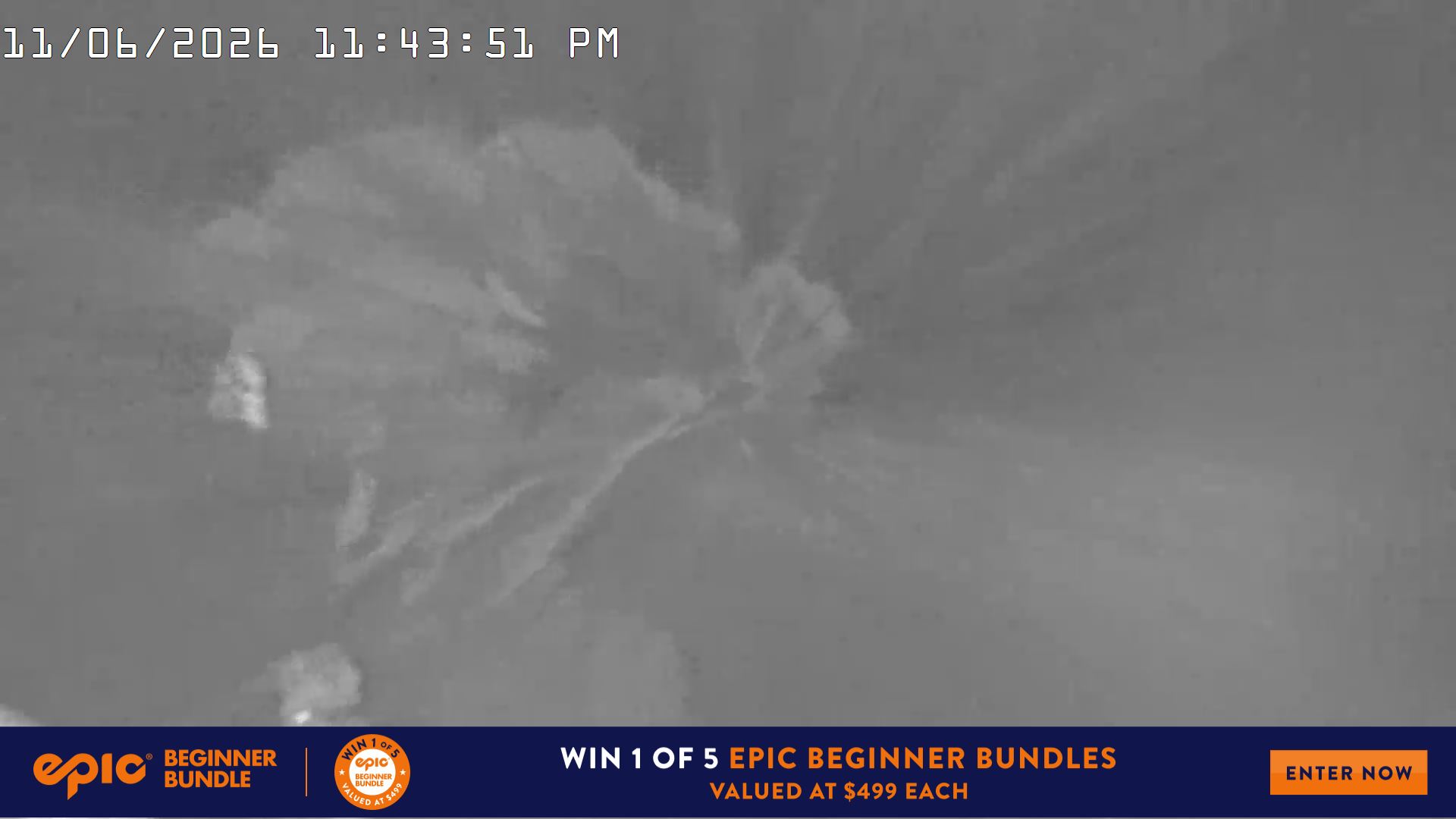 Mt Hotham Pup's and Sun Run snow cam captured at 11 June 2026 at 11:44 pm AEST
