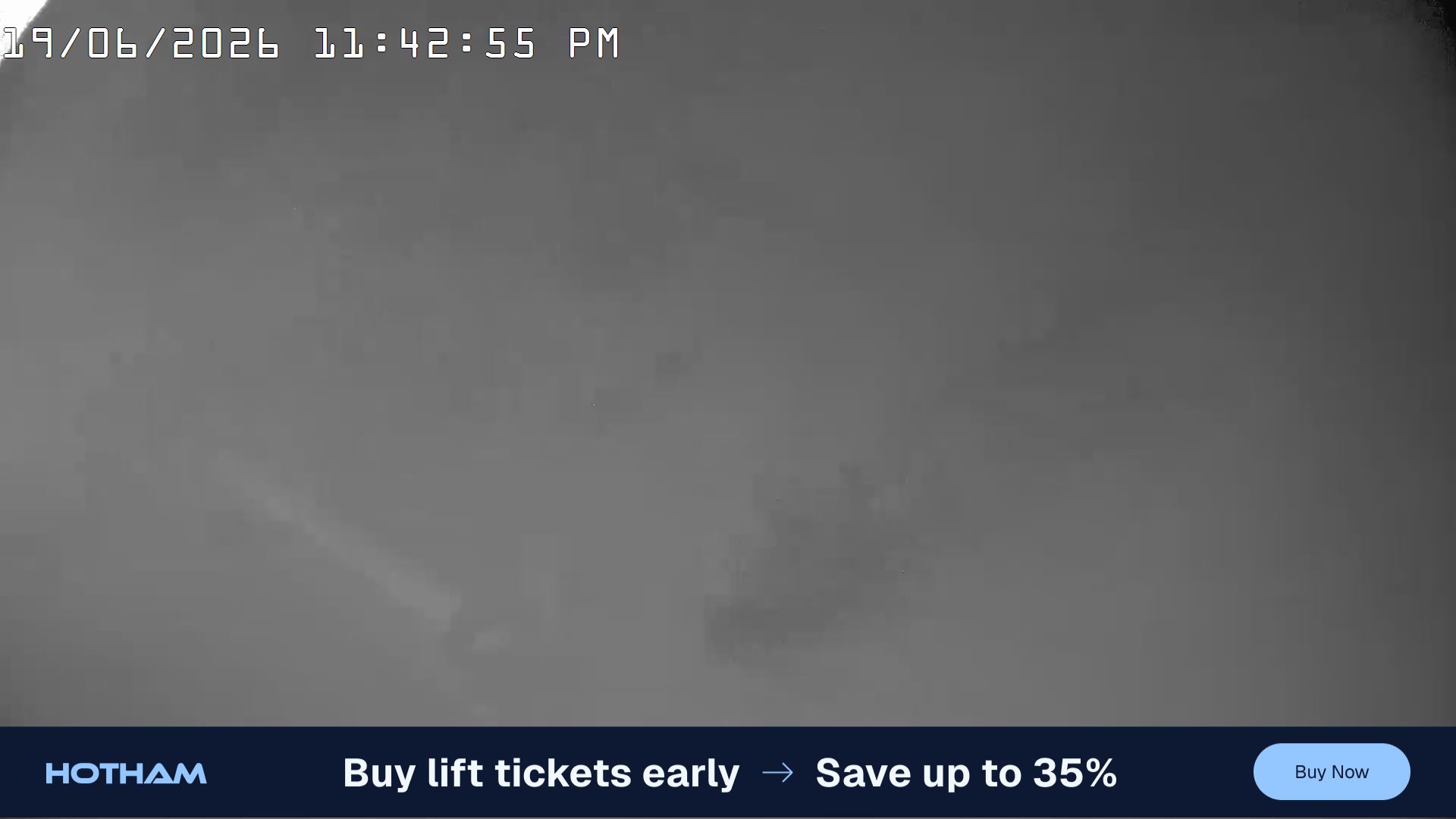 Mt Hotham Pup's and Sun Run snow cam captured at 19 June 2026 at 11:47 pm AEST