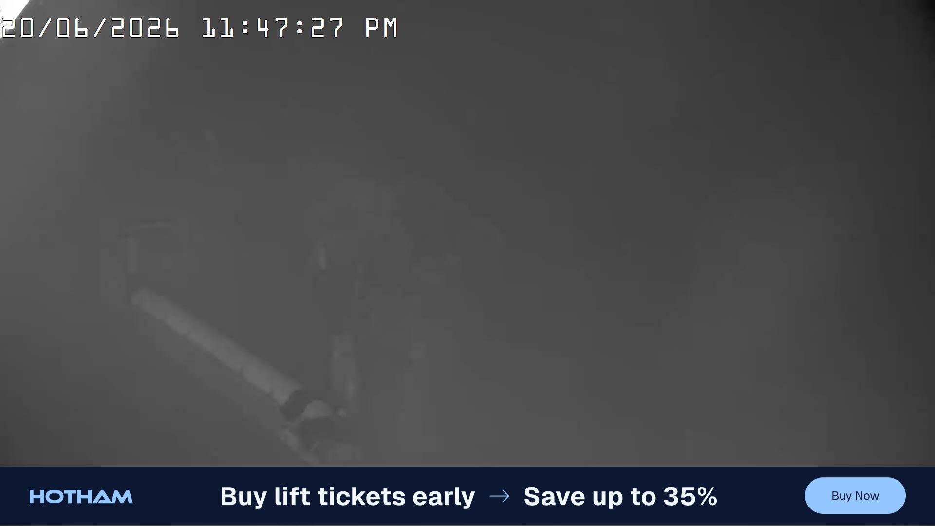 Mt Hotham Pup's and Sun Run snow cam captured at 20 June 2026 at 11:48 pm AEST