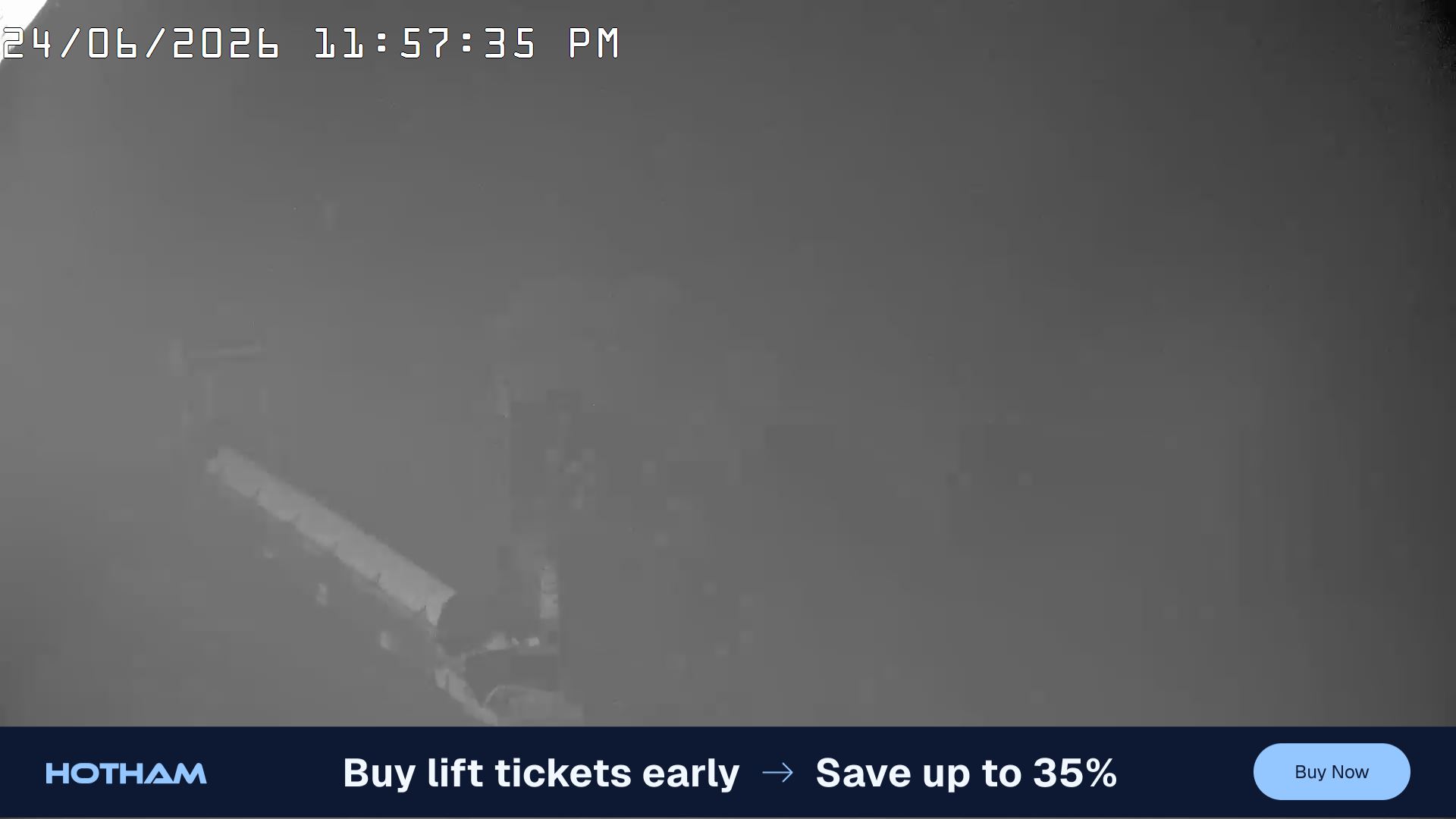 Mt Hotham Pup's and Sun Run snow cam captured at 24 June 2026 at 11:58 pm AEST
