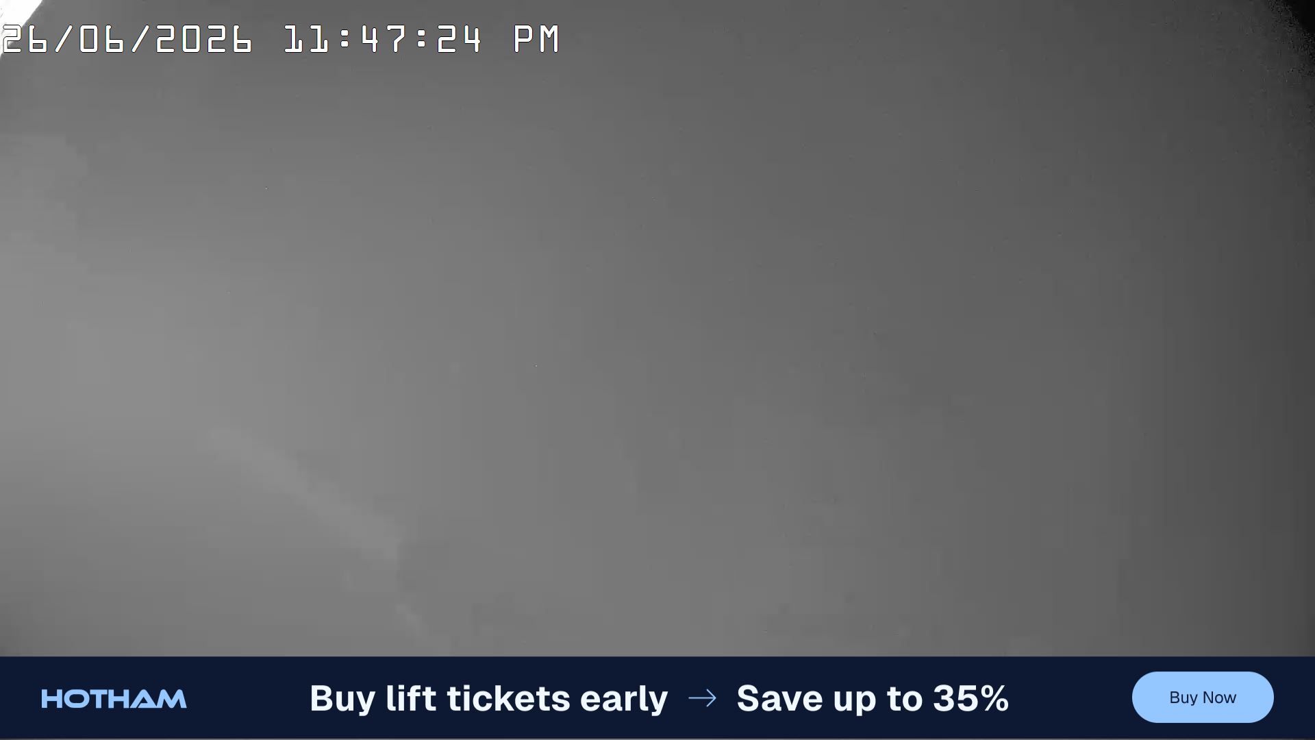 Mt Hotham Pup's and Sun Run snow cam captured at 26 June 2026 at 11:52 pm AEST
