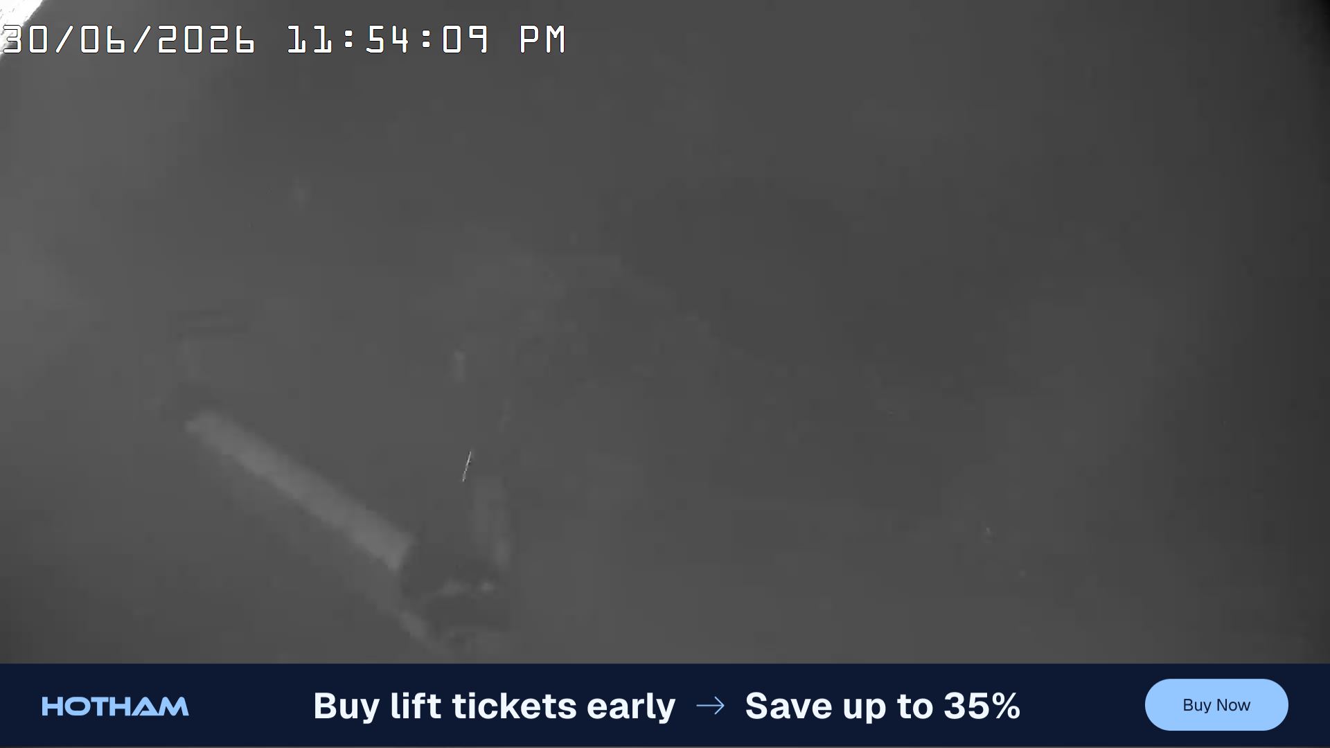 Mt Hotham Pup's and Sun Run snow cam captured at 30 June 2026 at 11:59 pm AEST