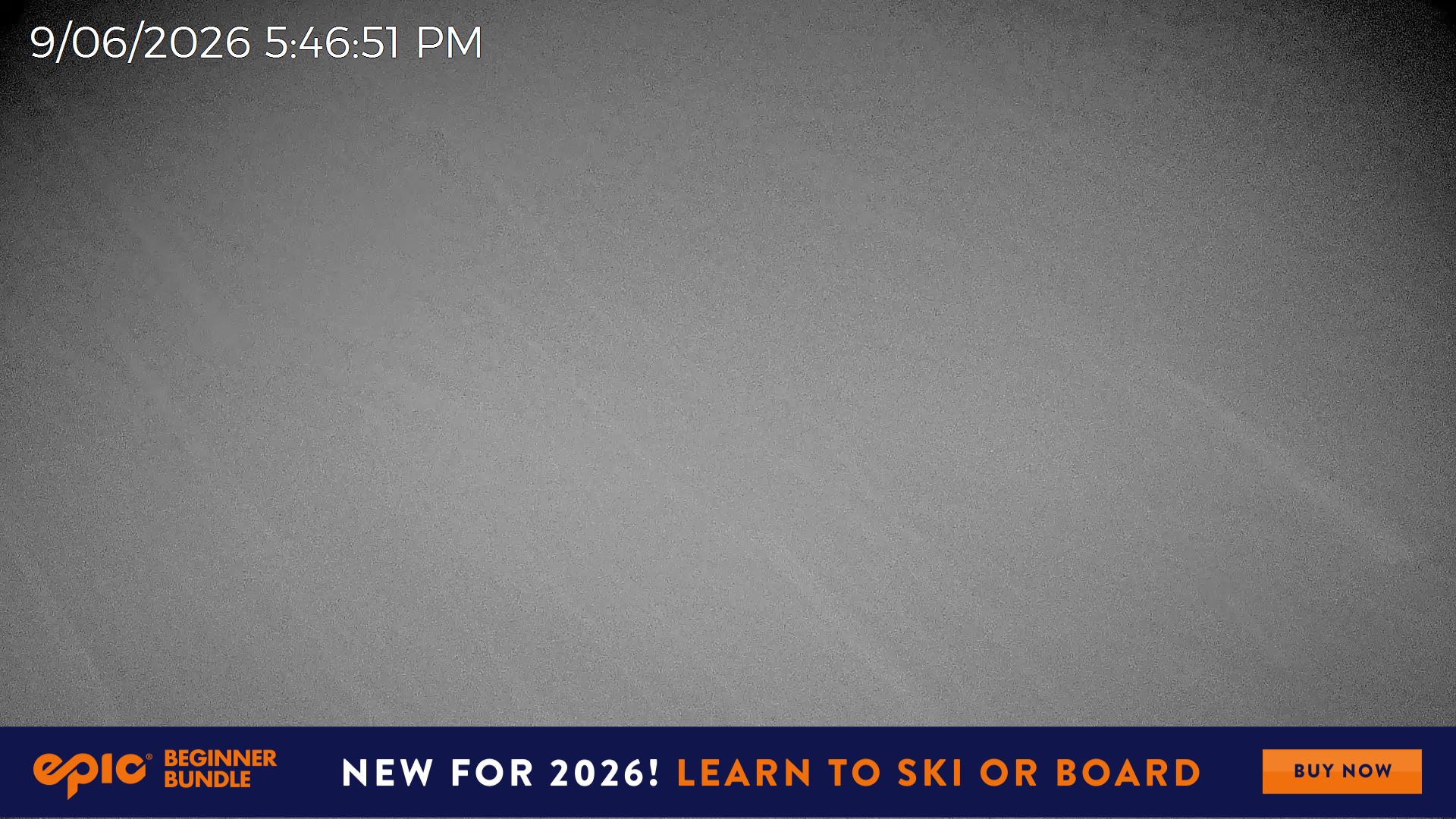 Mt Hotham Skating Rink snow cam captured at 9 June 2026 at 5:48 pm AEST