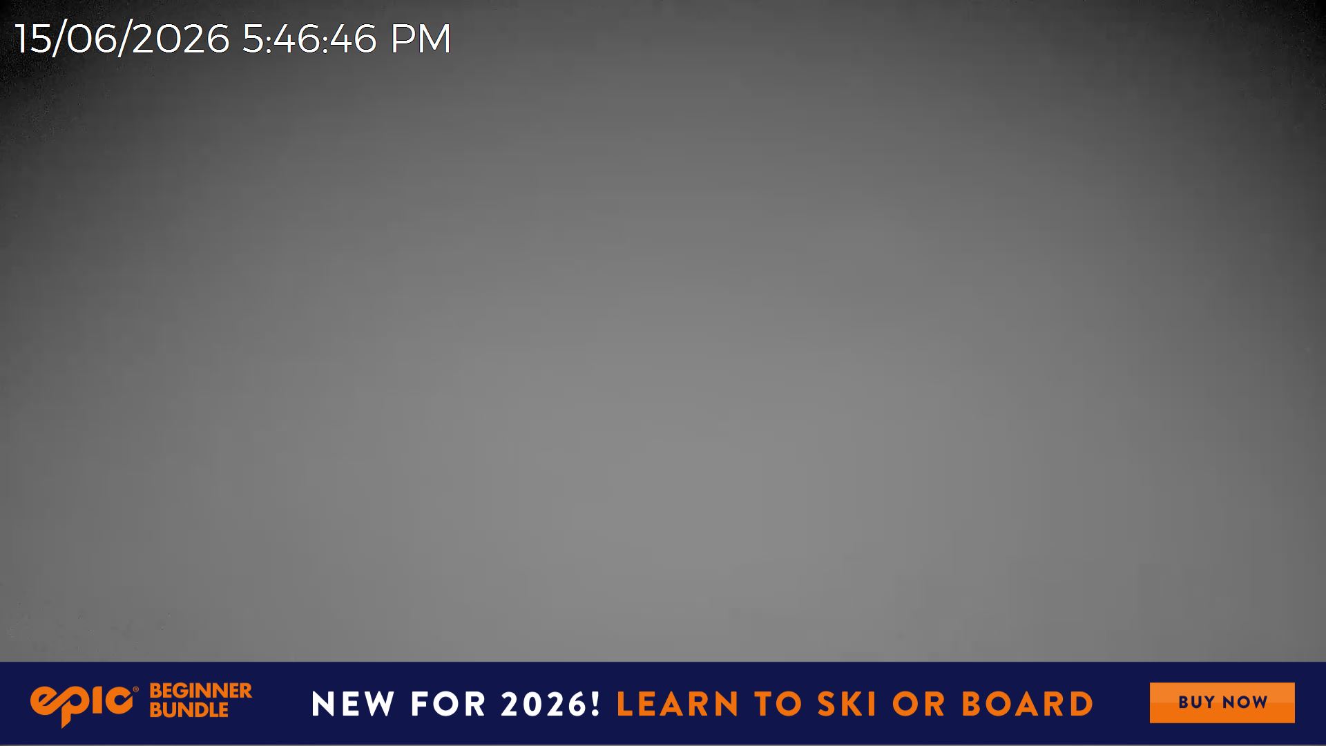 Mt Hotham Skating Rink snow cam captured at 15 June 2026 at 5:49 pm AEST