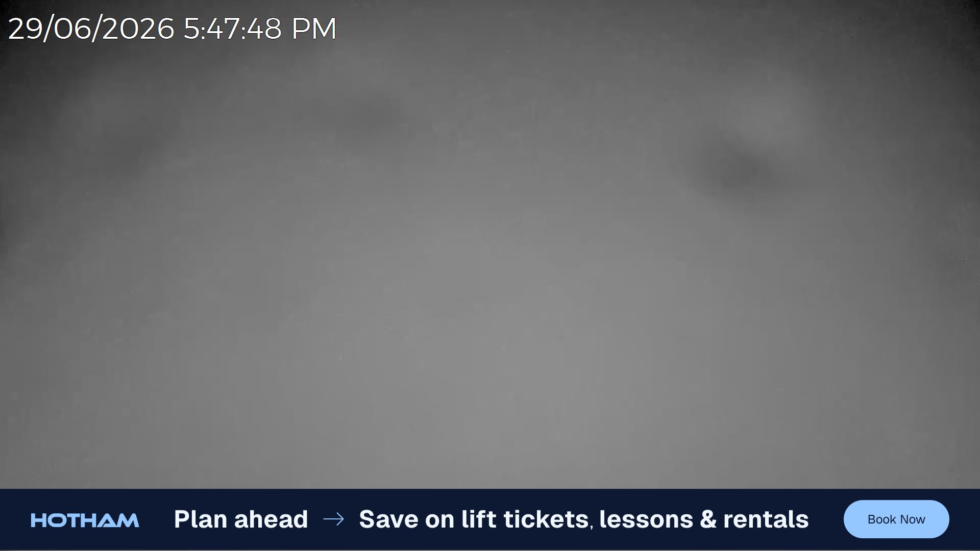 Mt Hotham Skating Rink snow cam captured at 29 June 2026 at 5:48 pm AEST