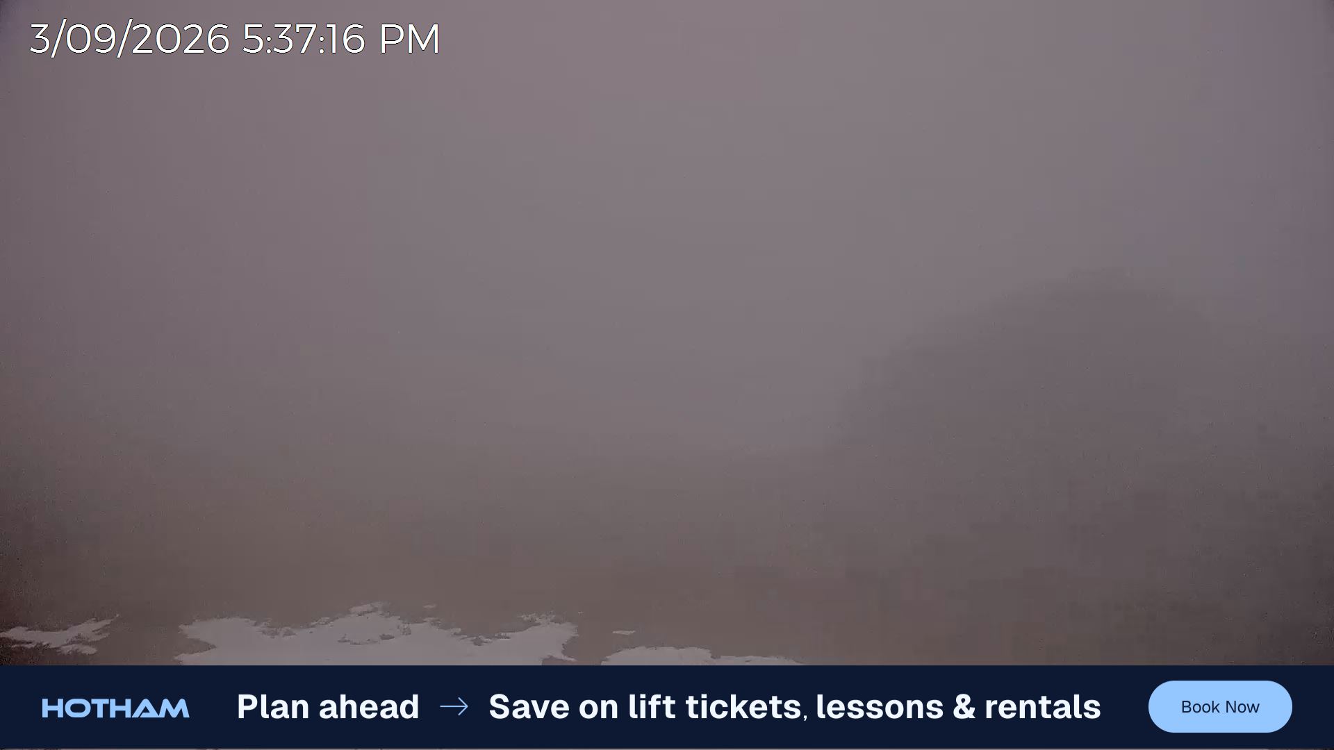 Mt Hotham Skating Rink snow cam captured at 3 September 2026 at 5:40 pm AEST