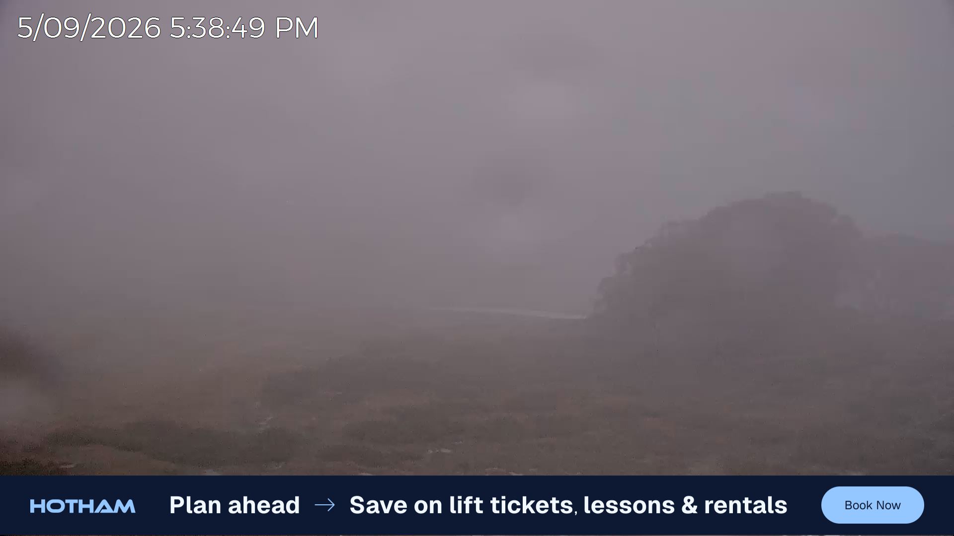 Mt Hotham Skating Rink snow cam captured at 5 September 2026 at 5:41 pm AEST