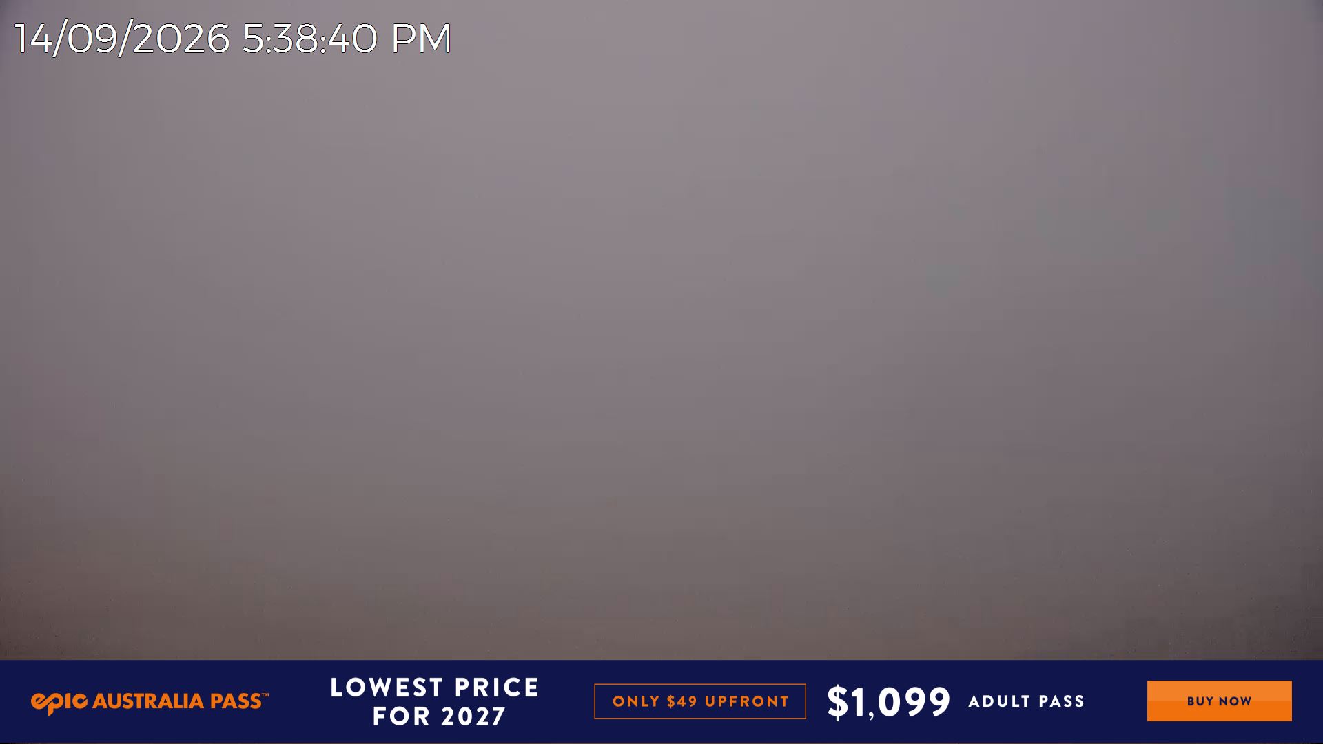 Mt Hotham Skating Rink snow cam captured at 14 September 2026 at 5:41 pm AEST