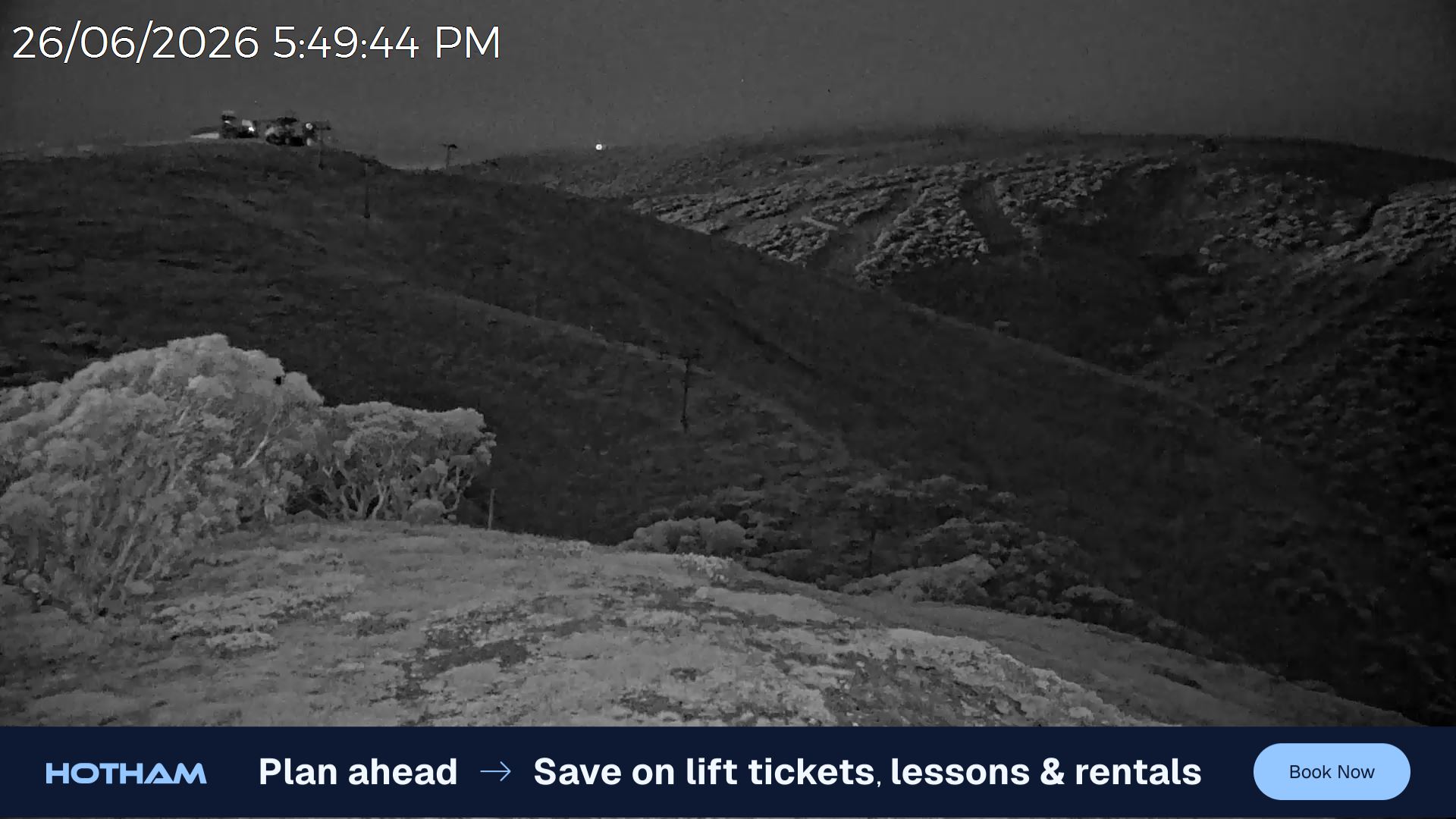 Mt Hotham Gotcha snow cam captured at 26 June 2026 at 5:52 pm AEST