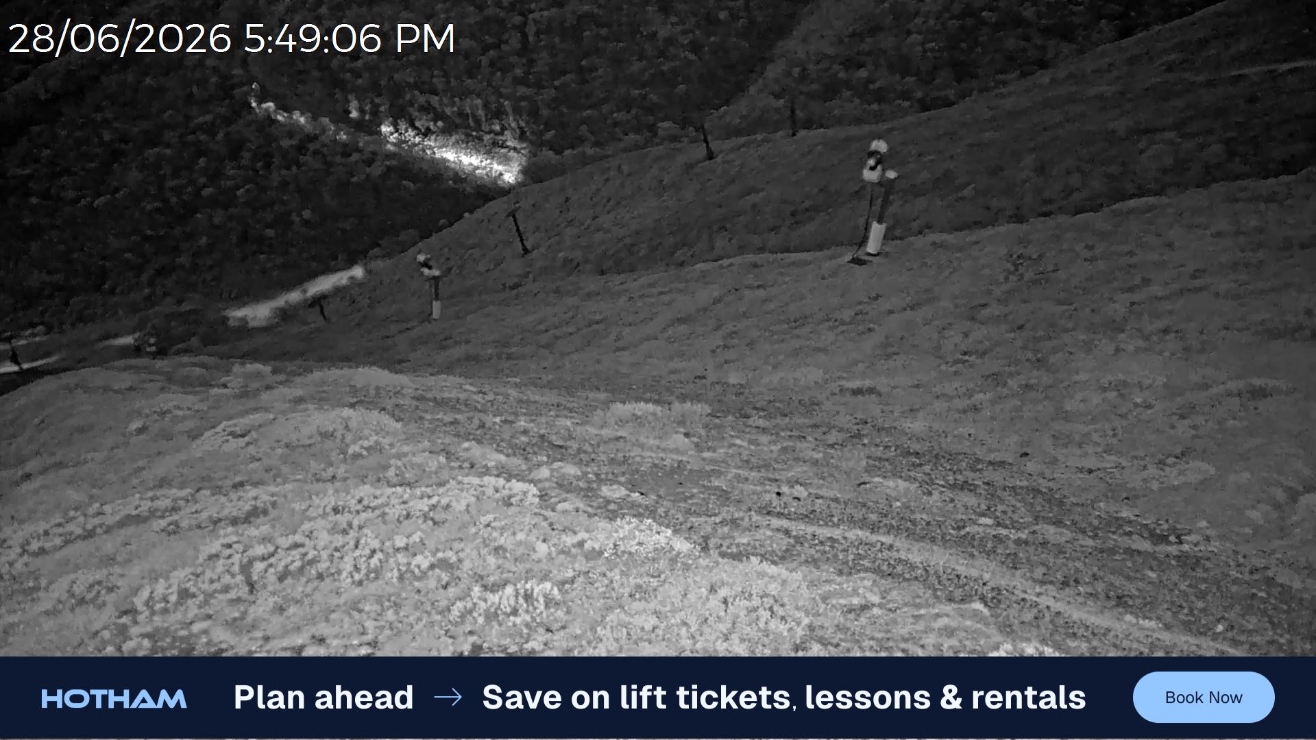 Mt Hotham Gotcha snow cam captured at 28 June 2026 at 5:49 pm AEST