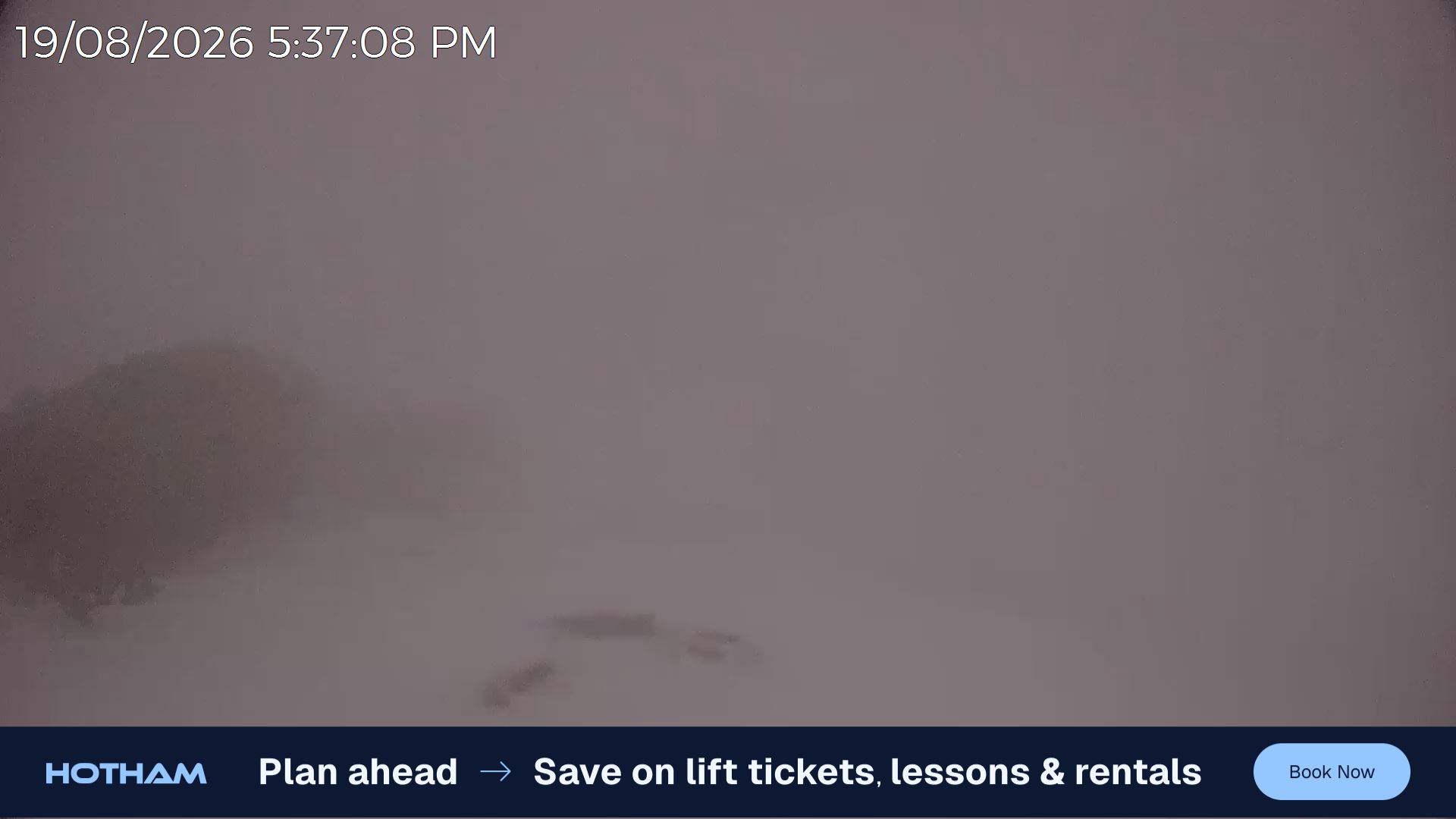 Mt Hotham Gotcha snow cam captured at 19 August 2026 at 5:38 pm AEST