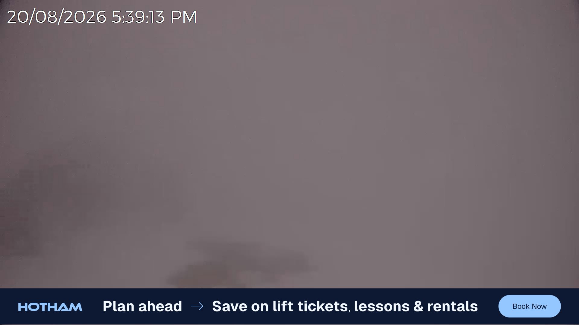 Mt Hotham Gotcha snow cam captured at 20 August 2026 at 5:39 pm AEST