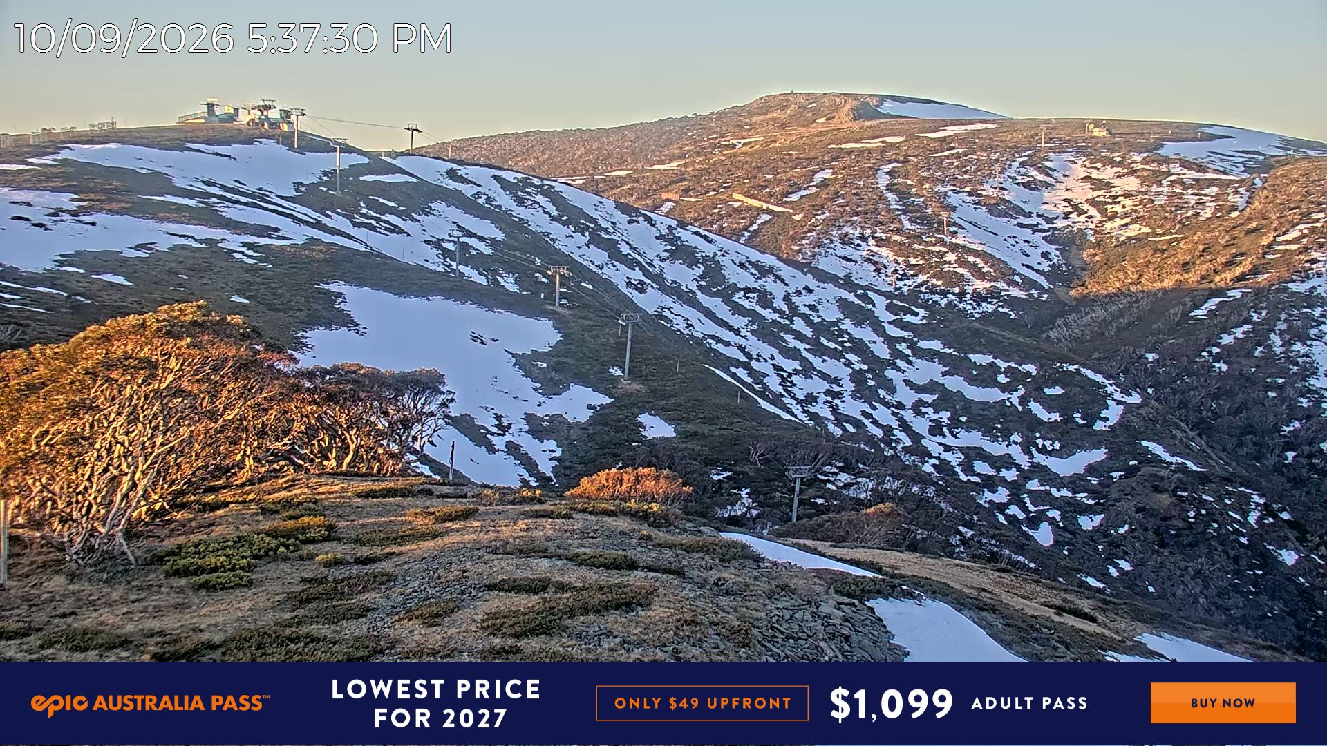 Mt Hotham Gotcha snow cam captured at 10 September 2026 at 5:45 pm AEST