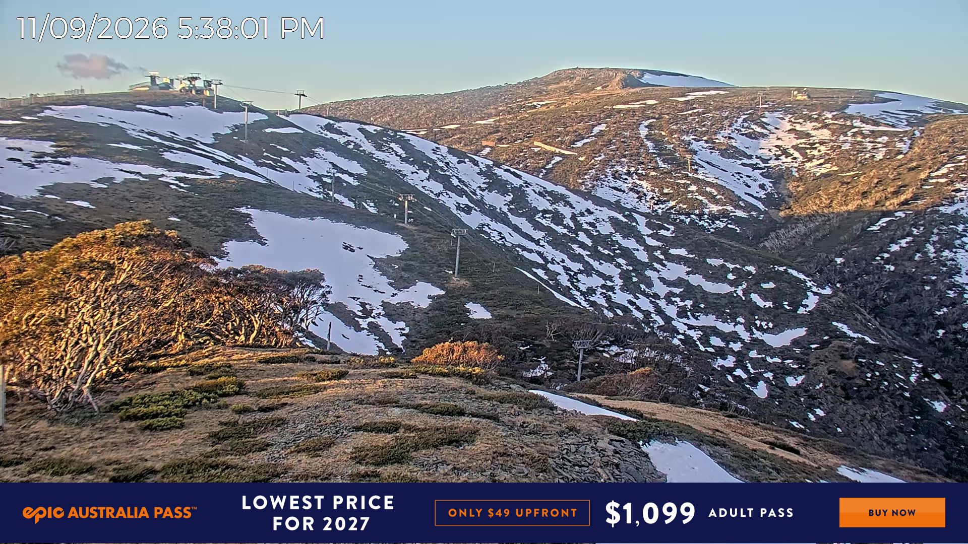 Mt Hotham Gotcha snow cam captured at 11 September 2026 at 5:47 pm AEST