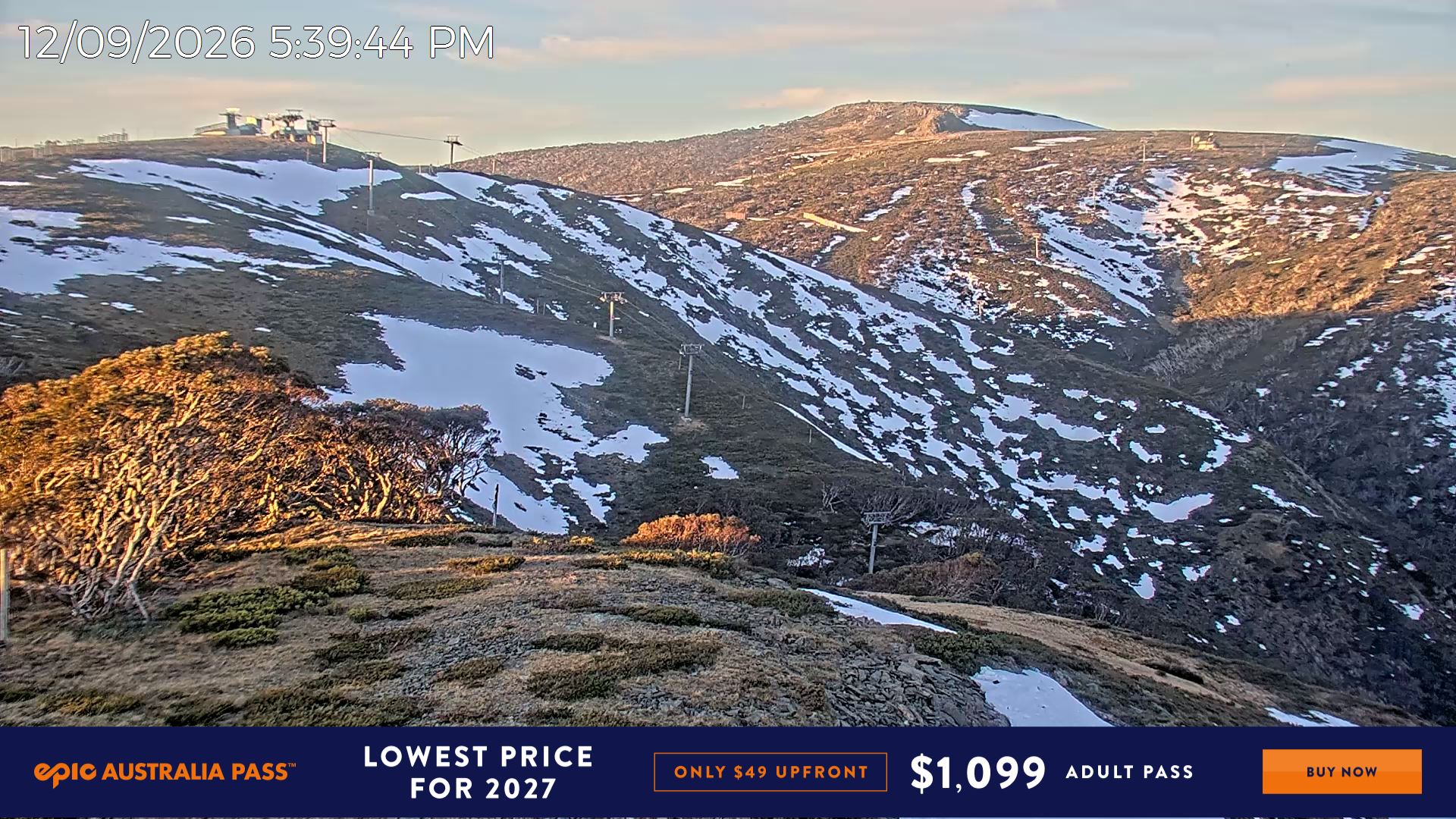 Mt Hotham Gotcha snow cam captured at 12 September 2026 at 5:48 pm AEST