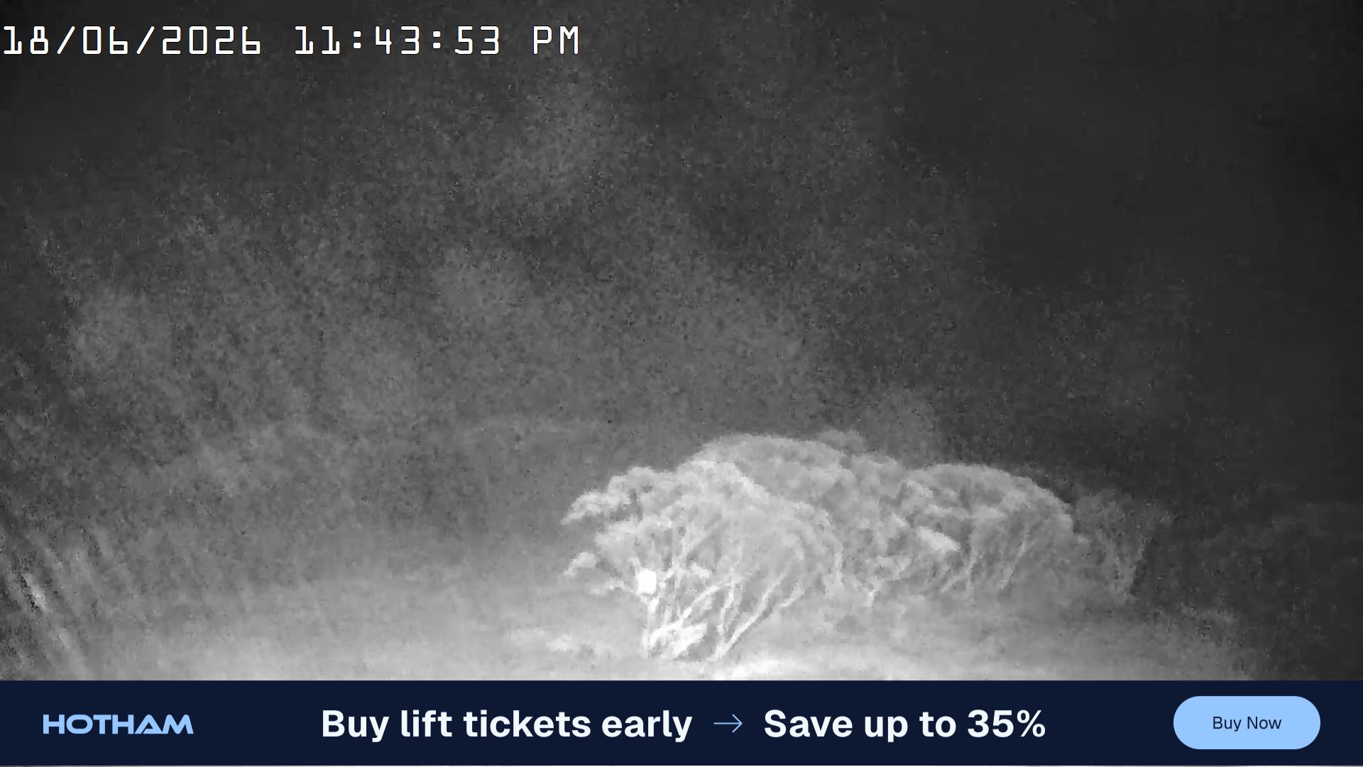 Mt Hotham Golden Point snow cam captured at 18 June 2026 at 11:47 pm AEST