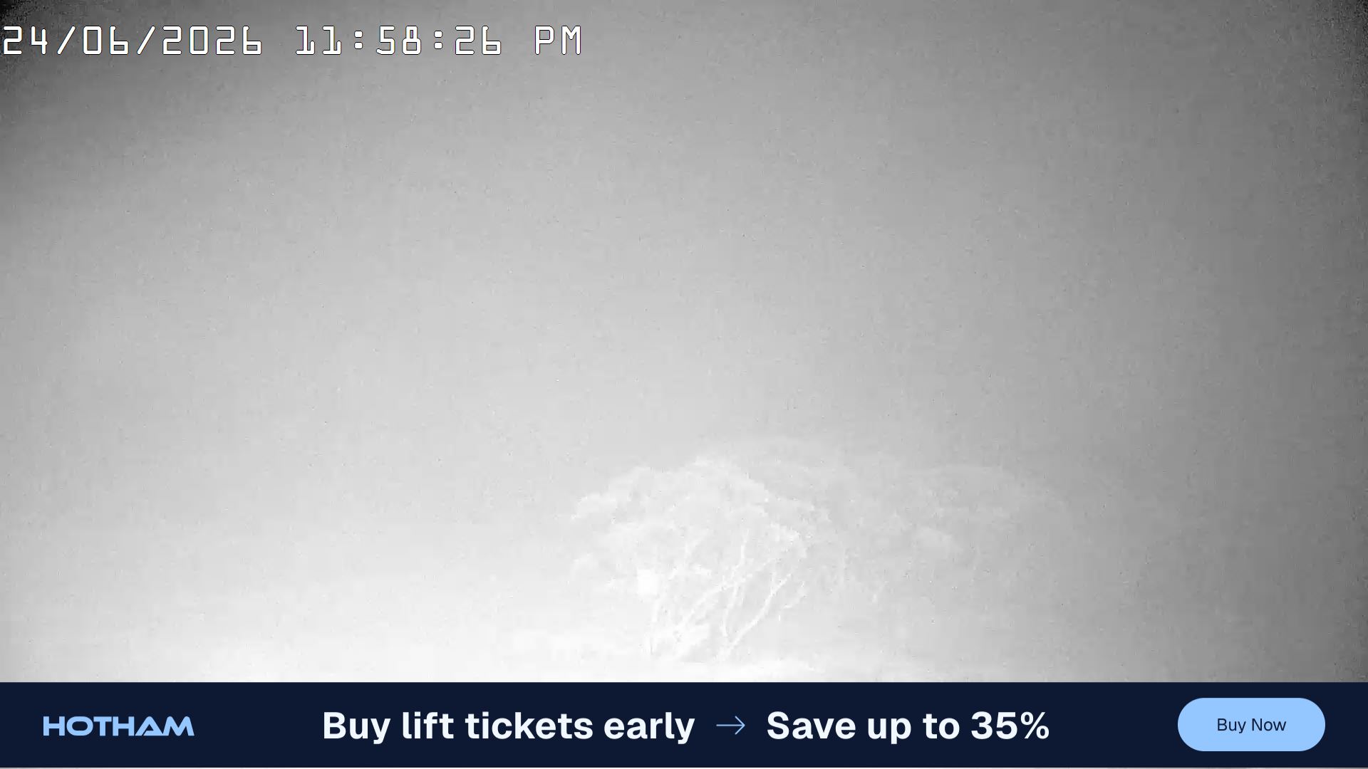 Mt Hotham Golden Point snow cam captured at 24 June 2026 at 11:58 pm AEST