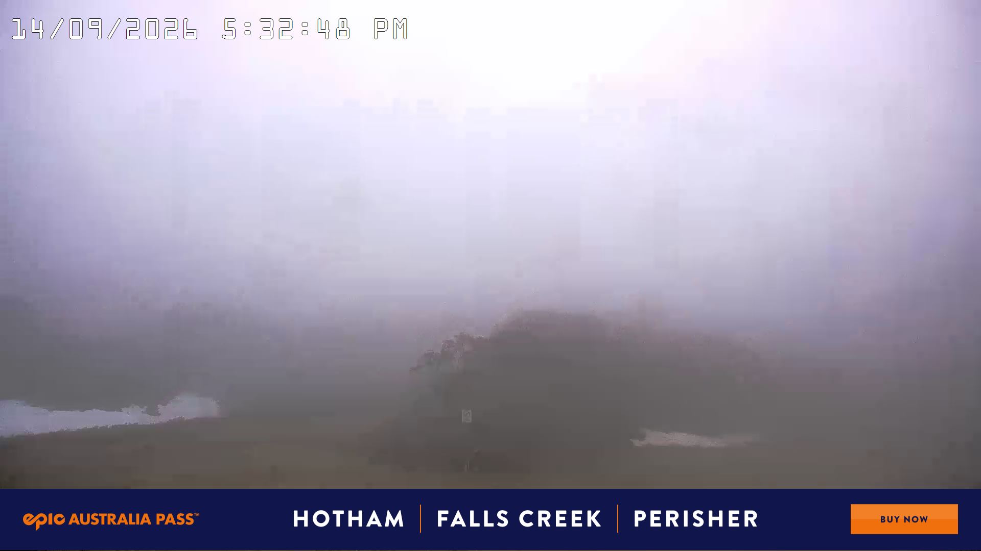 Mt Hotham Golden Point snow cam captured at 14 September 2026 at 5:41 pm AEST