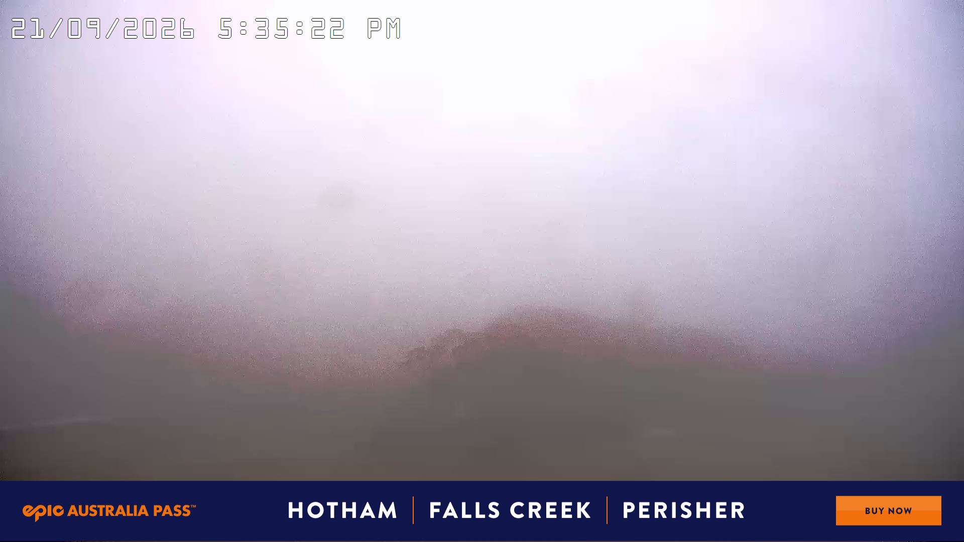 Mt Hotham Golden Point snow cam captured at 21 September 2026 at 5:41 pm AEST