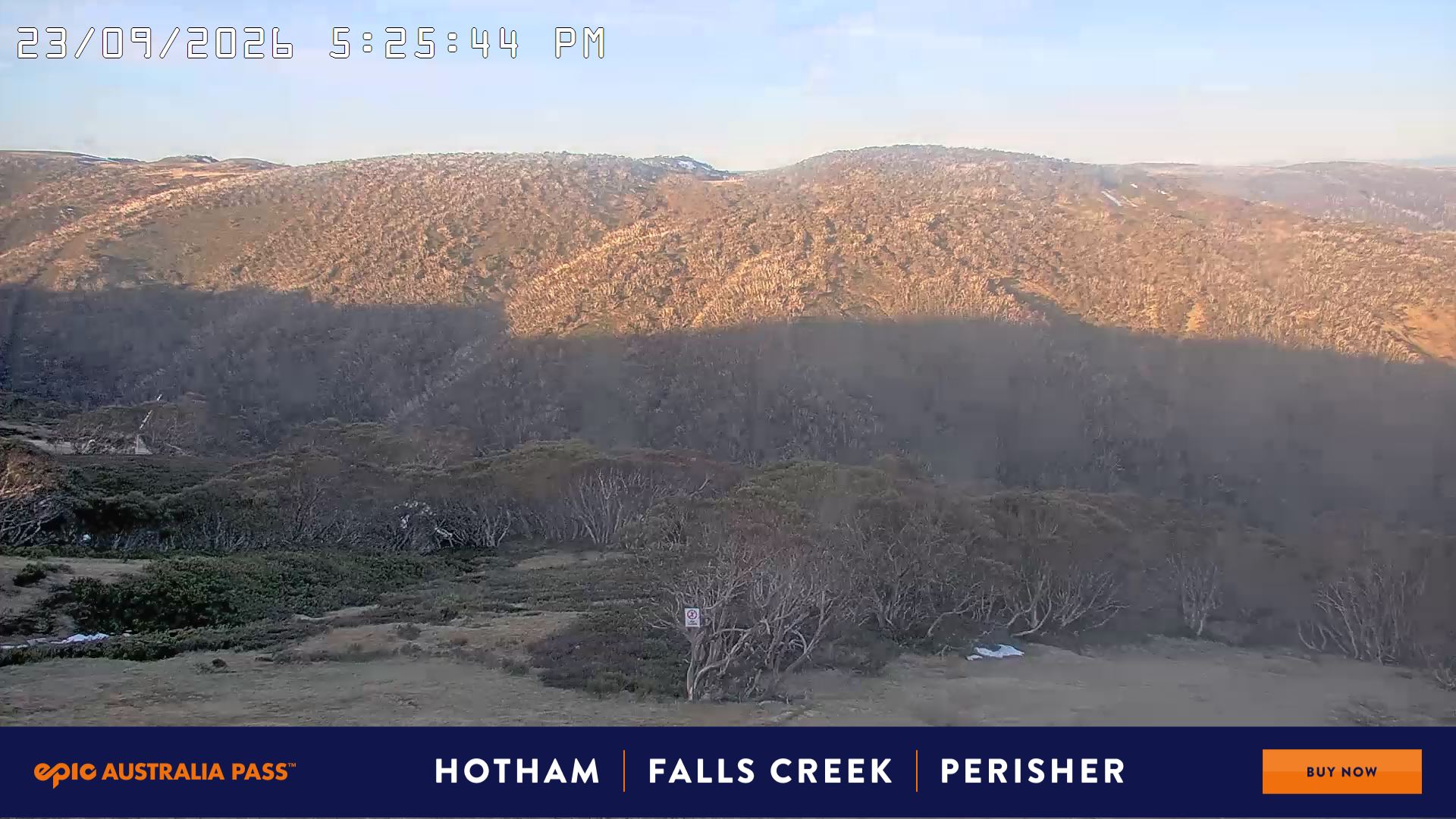Mt Hotham Golden Point snow cam captured at 23 September 2026 at 5:31 pm AEST