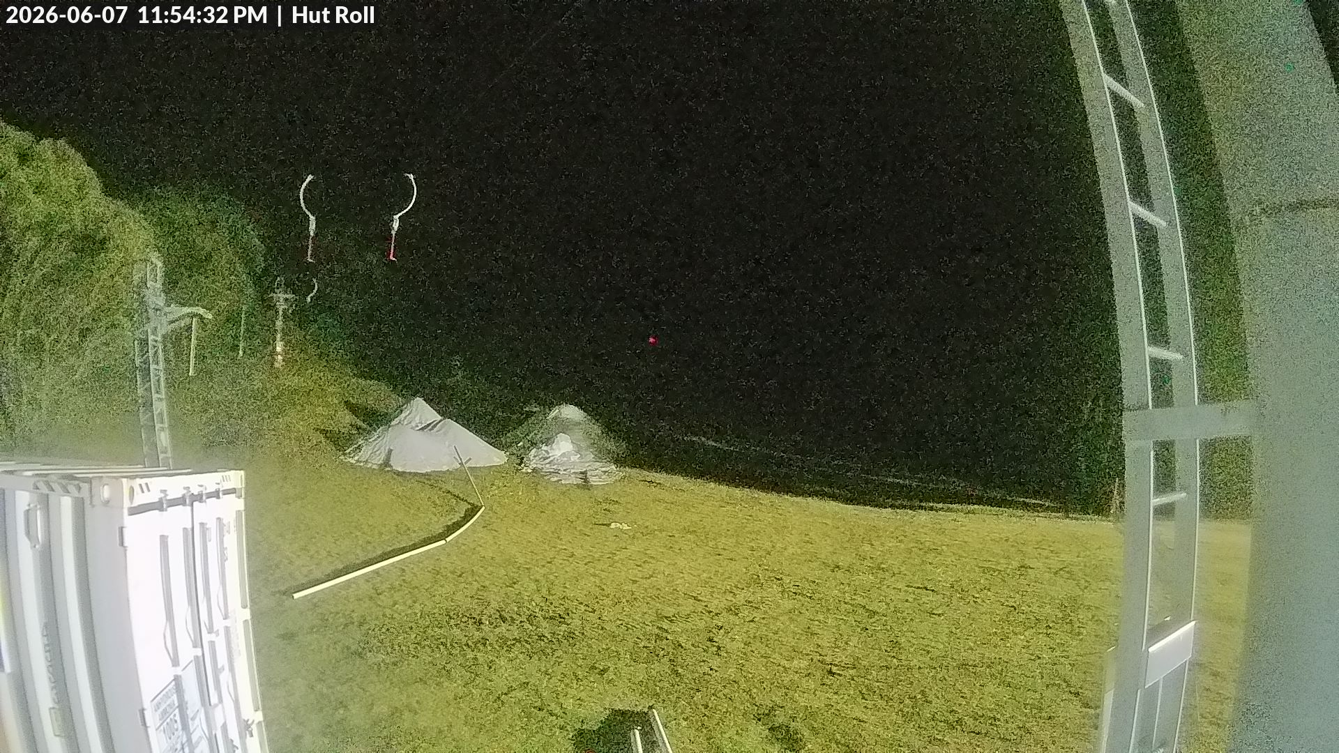 Mt Baw Baw Hut Roll snow cam captured at 7 June 2026 at 11:58 pm AEST