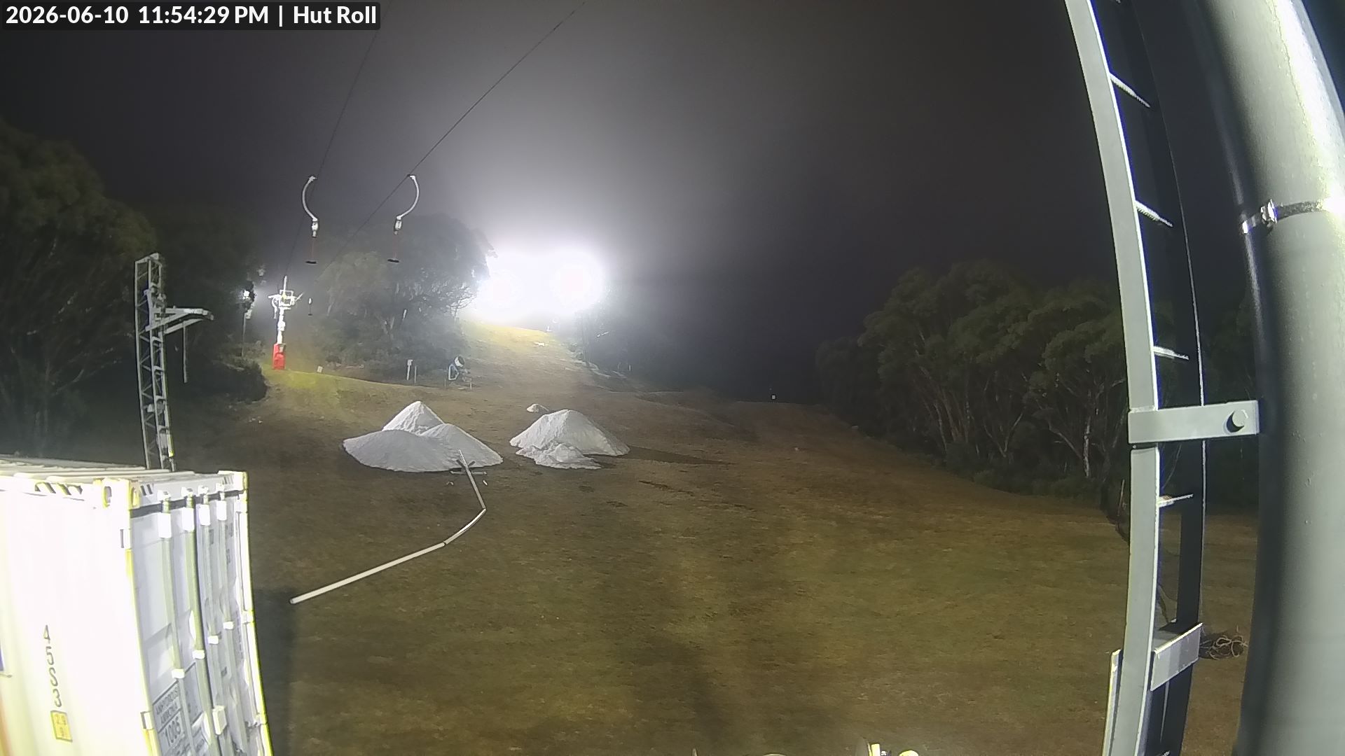 Mt Baw Baw Hut Roll snow cam captured at 10 June 2026 at 11:56 pm AEST