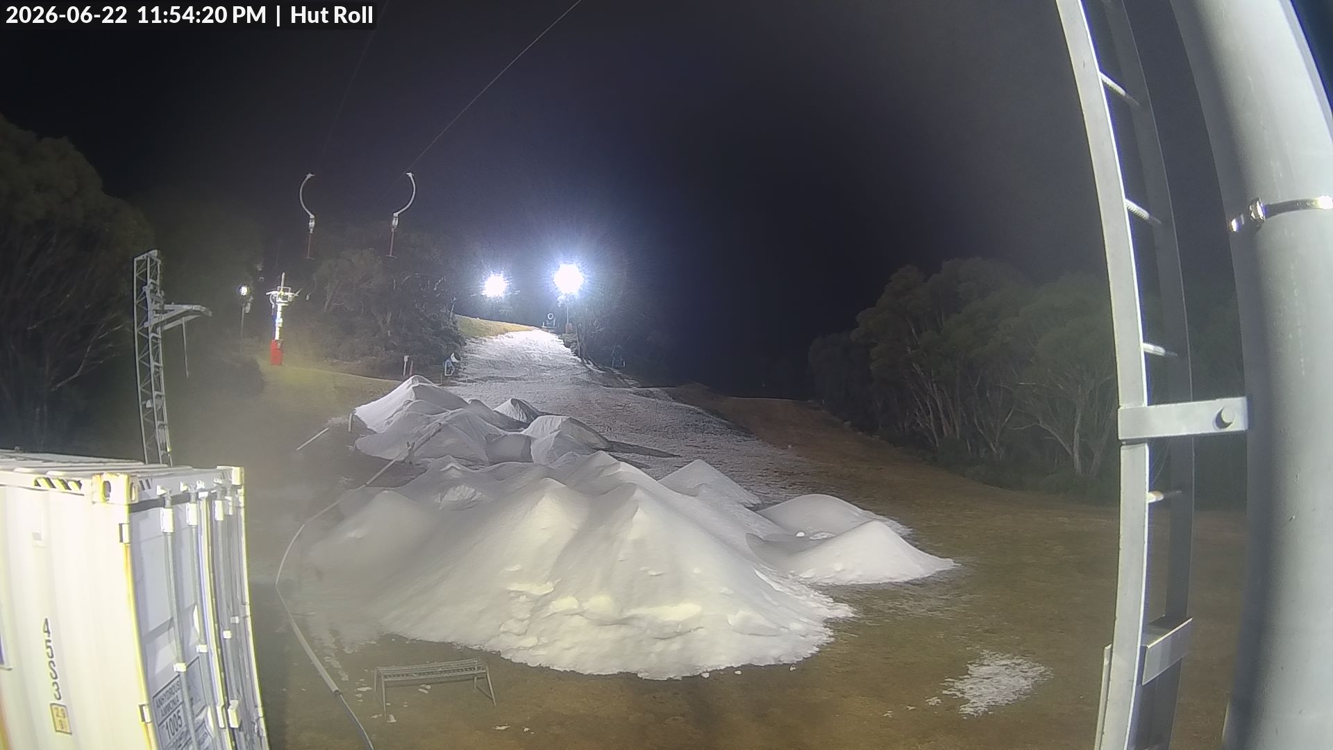 Mt Baw Baw Hut Roll snow cam captured at 22 June 2026 at 11:58 pm AEST