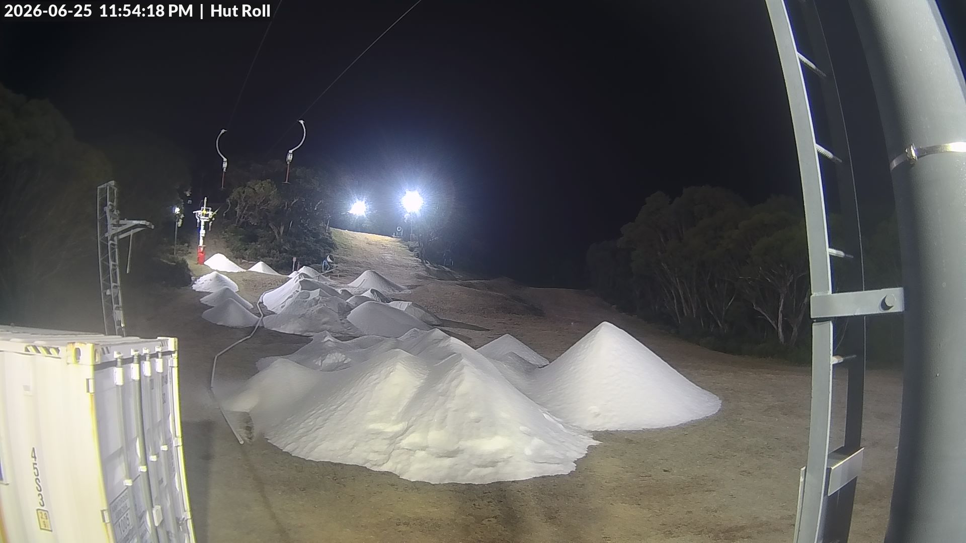 Mt Baw Baw Hut Roll snow cam captured at 25 June 2026 at 11:58 pm AEST