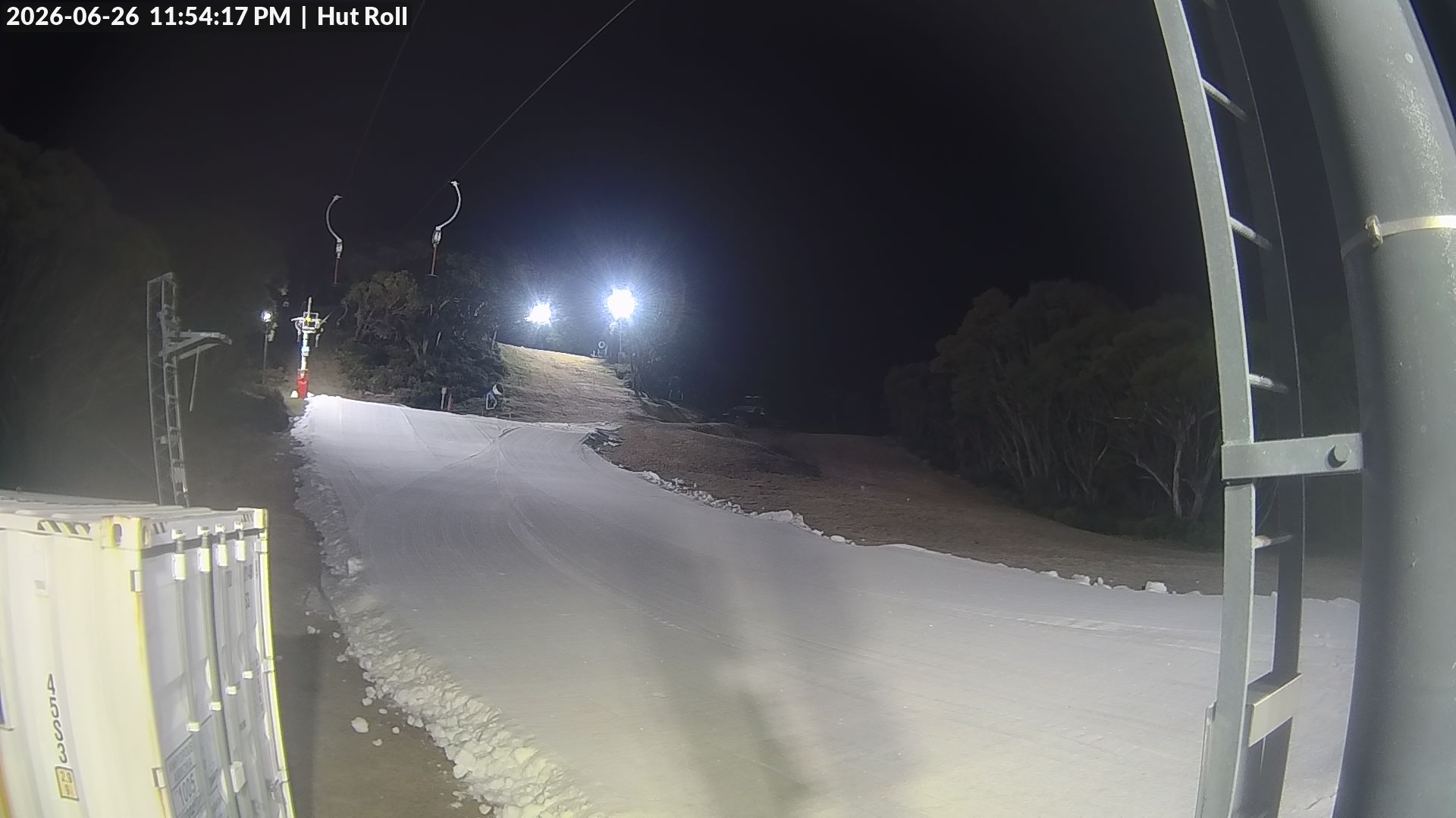 Mt Baw Baw Hut Roll snow cam captured at 26 June 2026 at 11:58 pm AEST