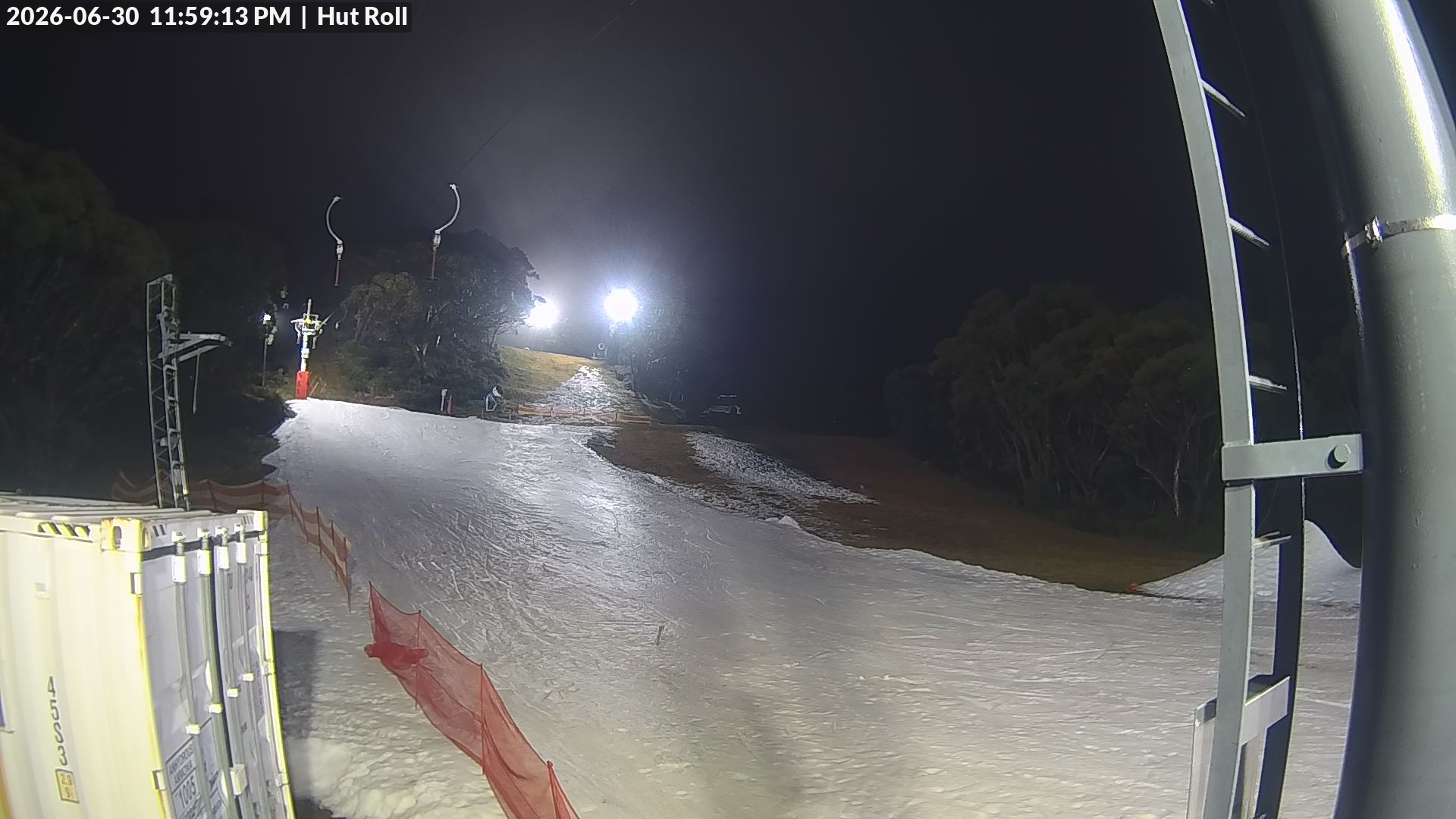 Mt Baw Baw Hut Roll snow cam captured at 30 June 2026 at 11:59 pm AEST