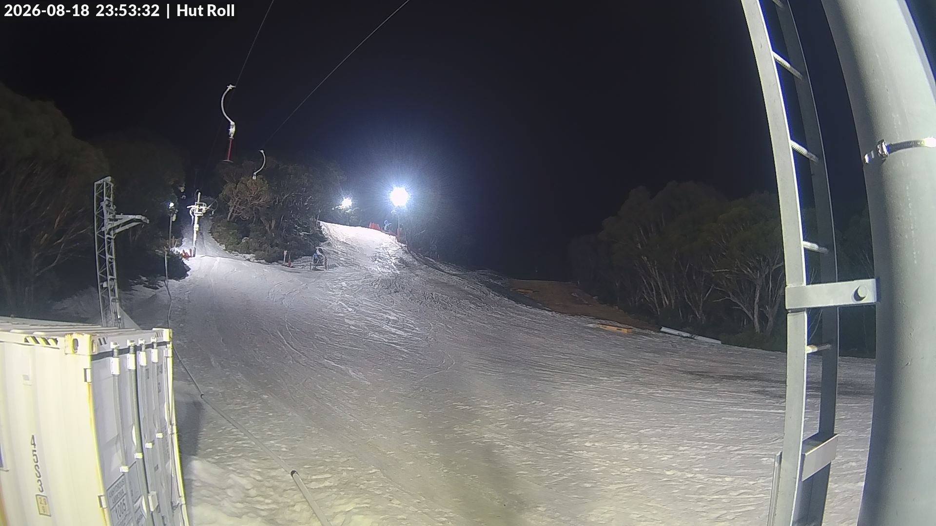 Mt Baw Baw Hut Roll snow cam captured at 18 August 2026 at 11:58 pm AEST