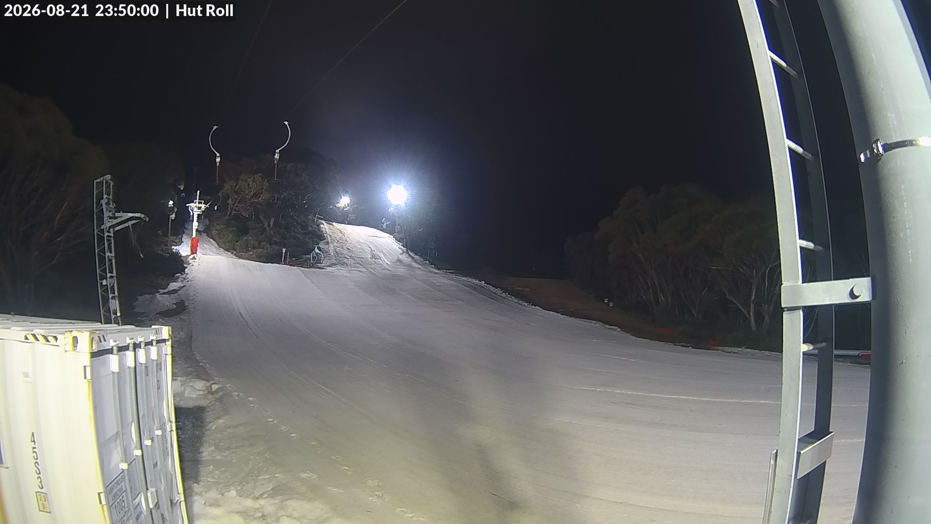Mt Baw Baw Hut Roll snow cam captured at 21 August 2026 at 11:50 pm AEST