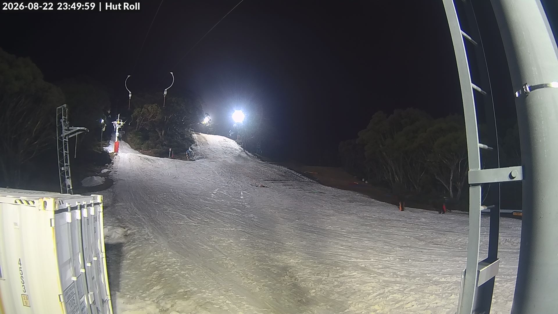 Mt Baw Baw Hut Roll snow cam captured at 22 August 2026 at 11:51 pm AEST