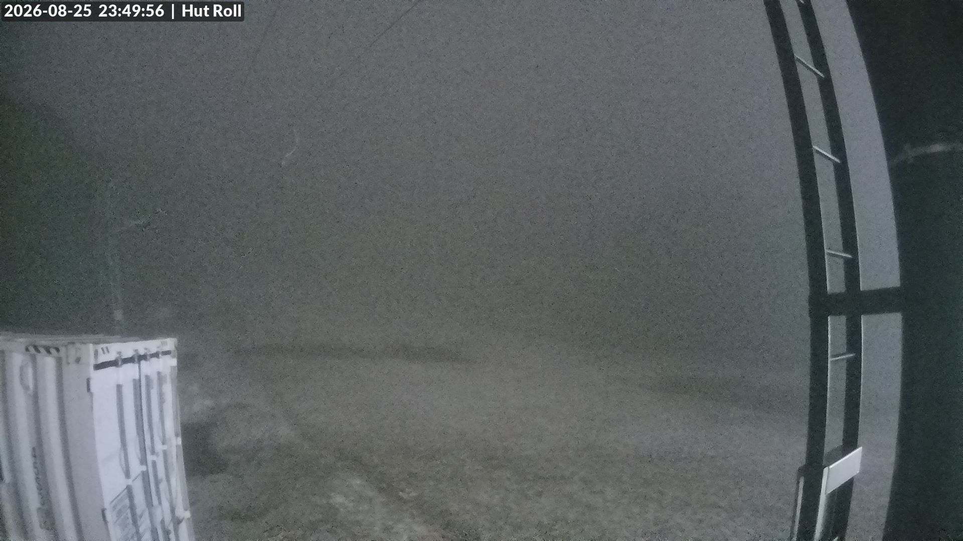 Mt Baw Baw Hut Roll snow cam captured at 25 August 2026 at 11:54 pm AEST