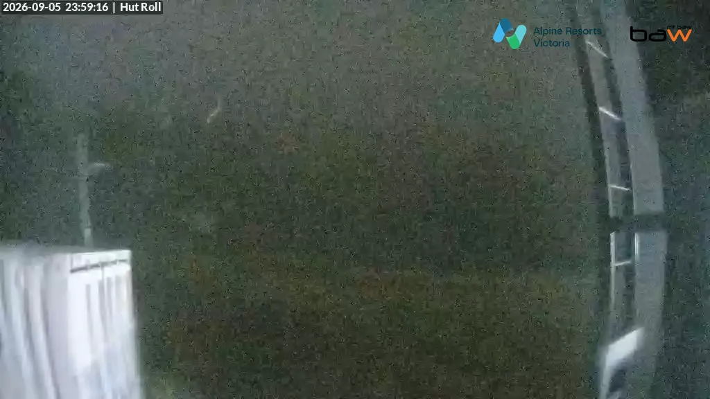 Mt Baw Baw Hut Roll snow cam captured at 5 September 2026 at 11:59 pm AEST