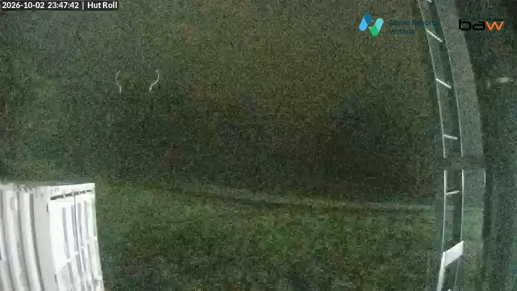Mt Baw Baw Hut Roll snow cam captured at 2 October 2026 at 11:49 pm AEST