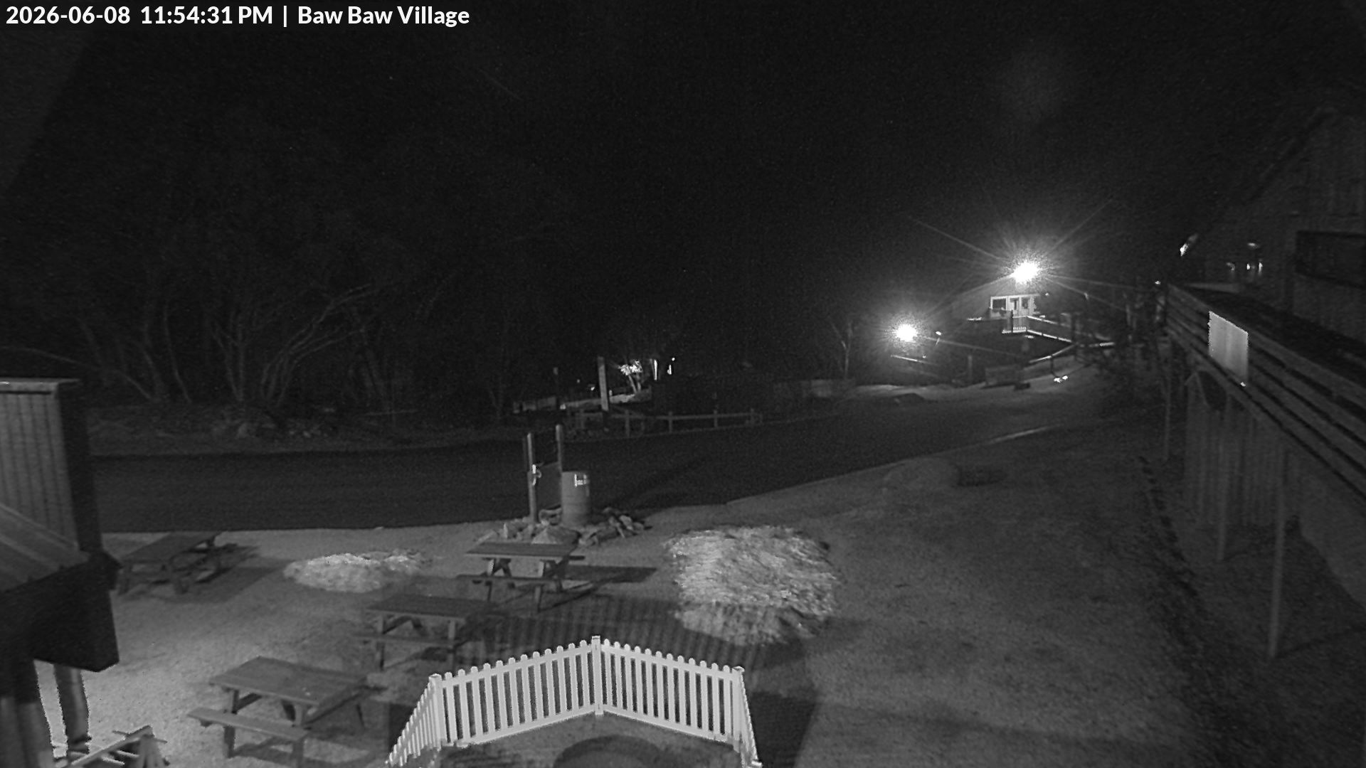 Mt Baw Baw Baw Baw Village snow cam captured at 8 June 2026 at 11:58 pm AEST