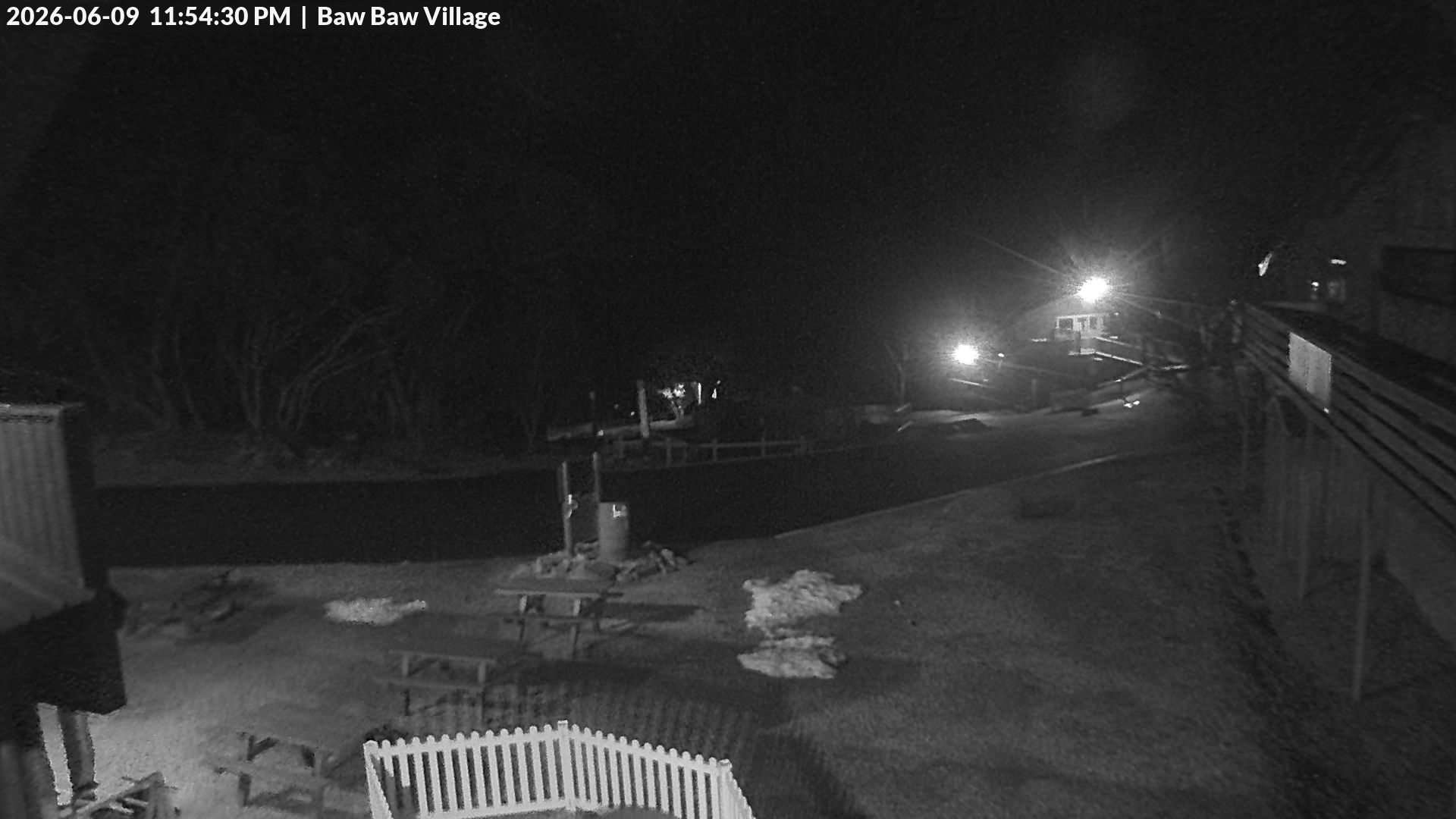 Mt Baw Baw Baw Baw Village snow cam captured at 9 June 2026 at 11:58 pm AEST