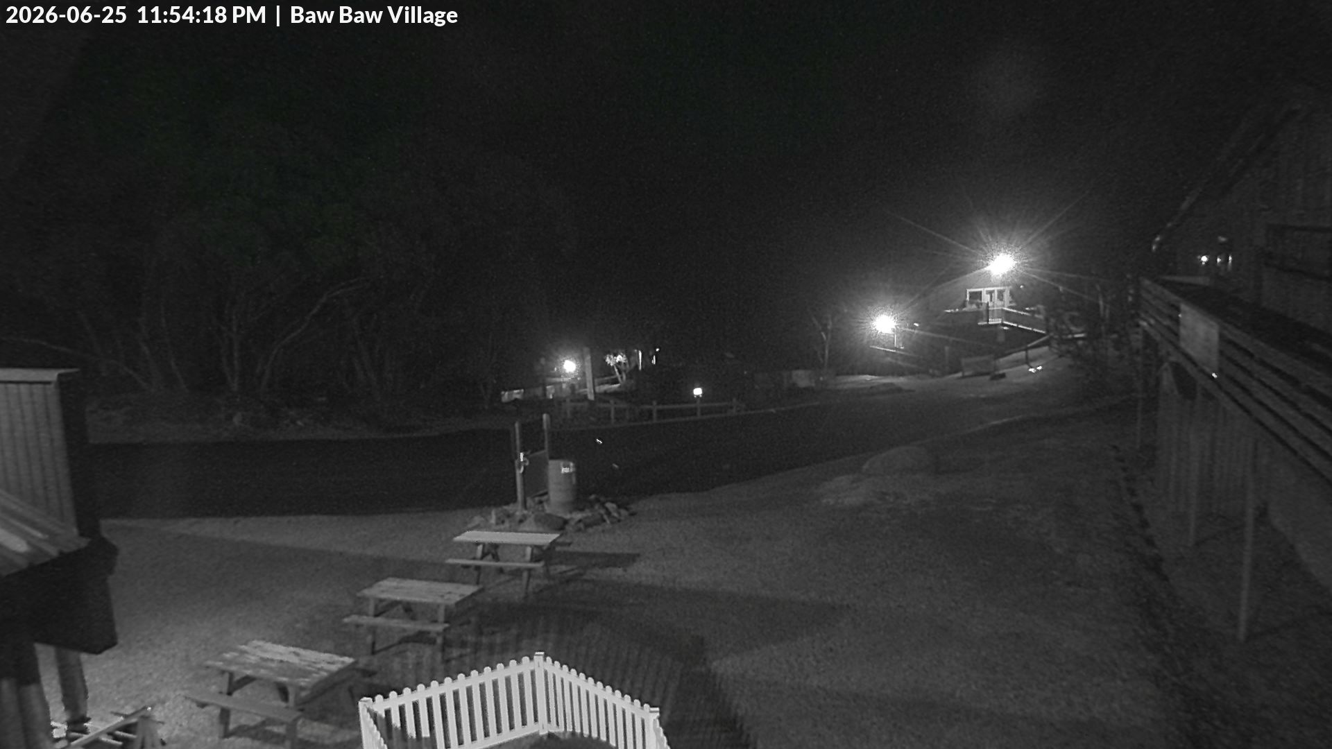 Mt Baw Baw Baw Baw Village snow cam captured at 25 June 2026 at 11:58 pm AEST