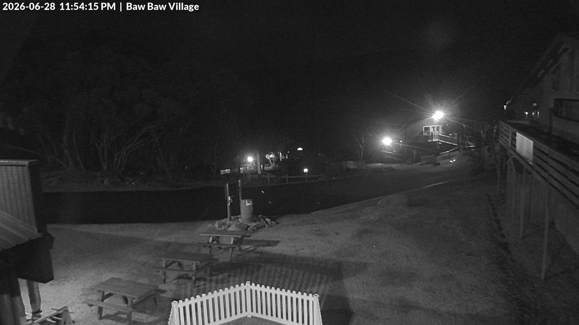 Mt Baw Baw Baw Baw Village snow cam captured at 28 June 2026 at 11:55 pm AEST