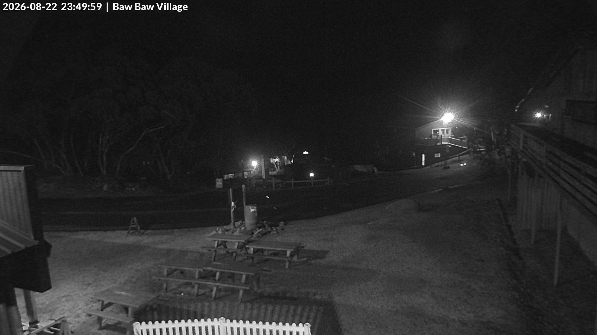 Mt Baw Baw Baw Baw Village snow cam captured at 22 August 2026 at 11:51 pm AEST
