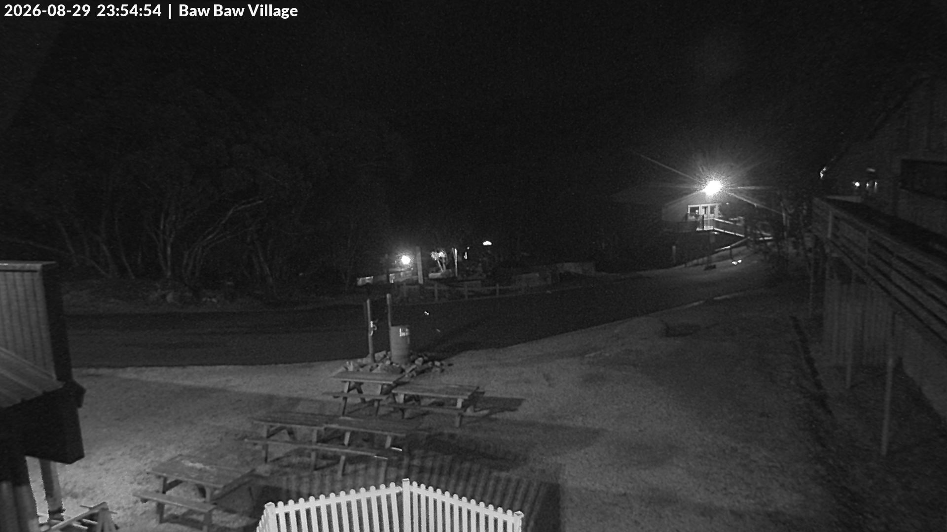 Mt Baw Baw Baw Baw Village snow cam captured at 29 August 2026 at 11:58 pm AEST