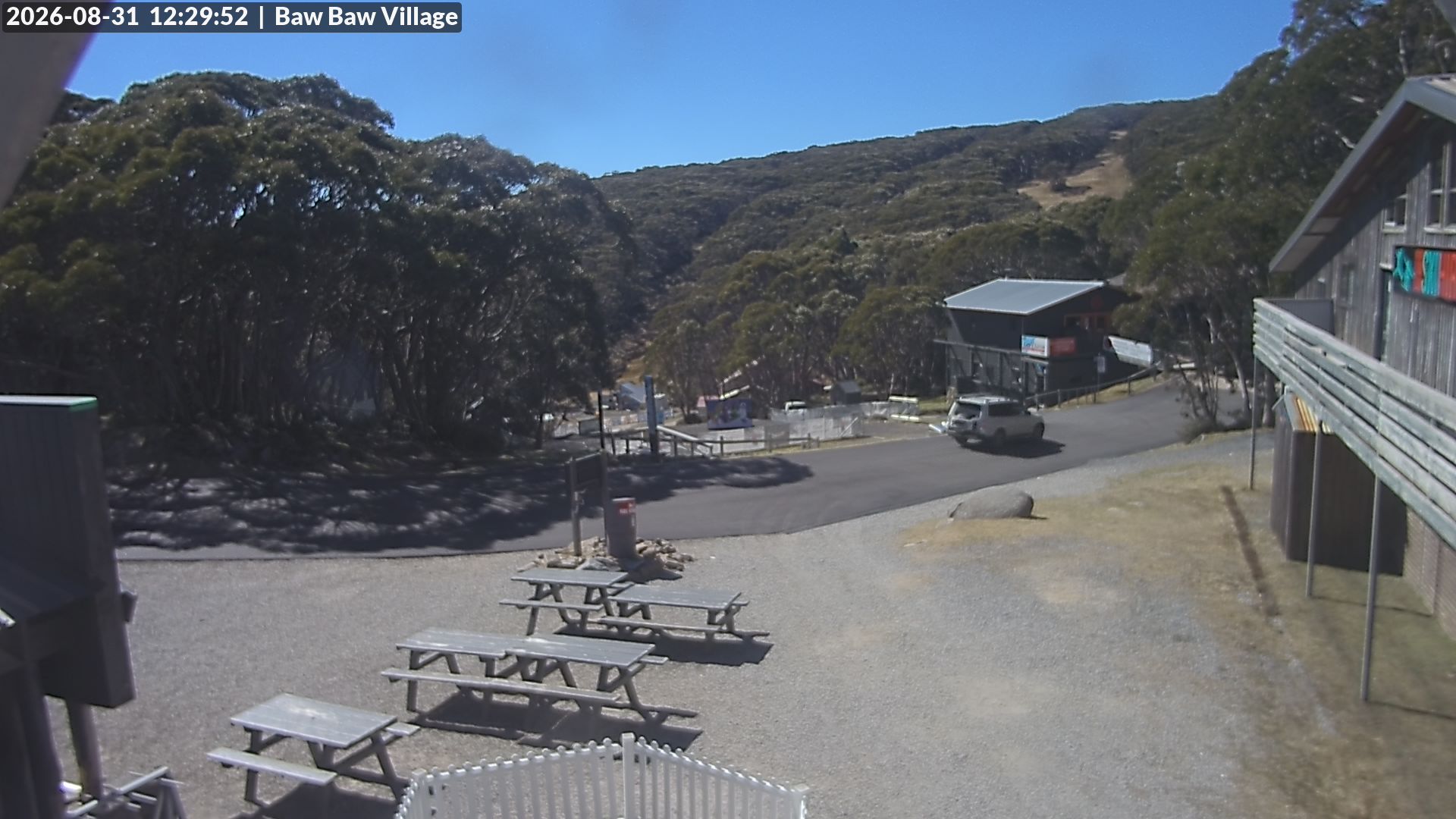 Mt Baw Baw Baw Baw Village snow cam captured at 31 August 2026 at 12:38 pm AEST